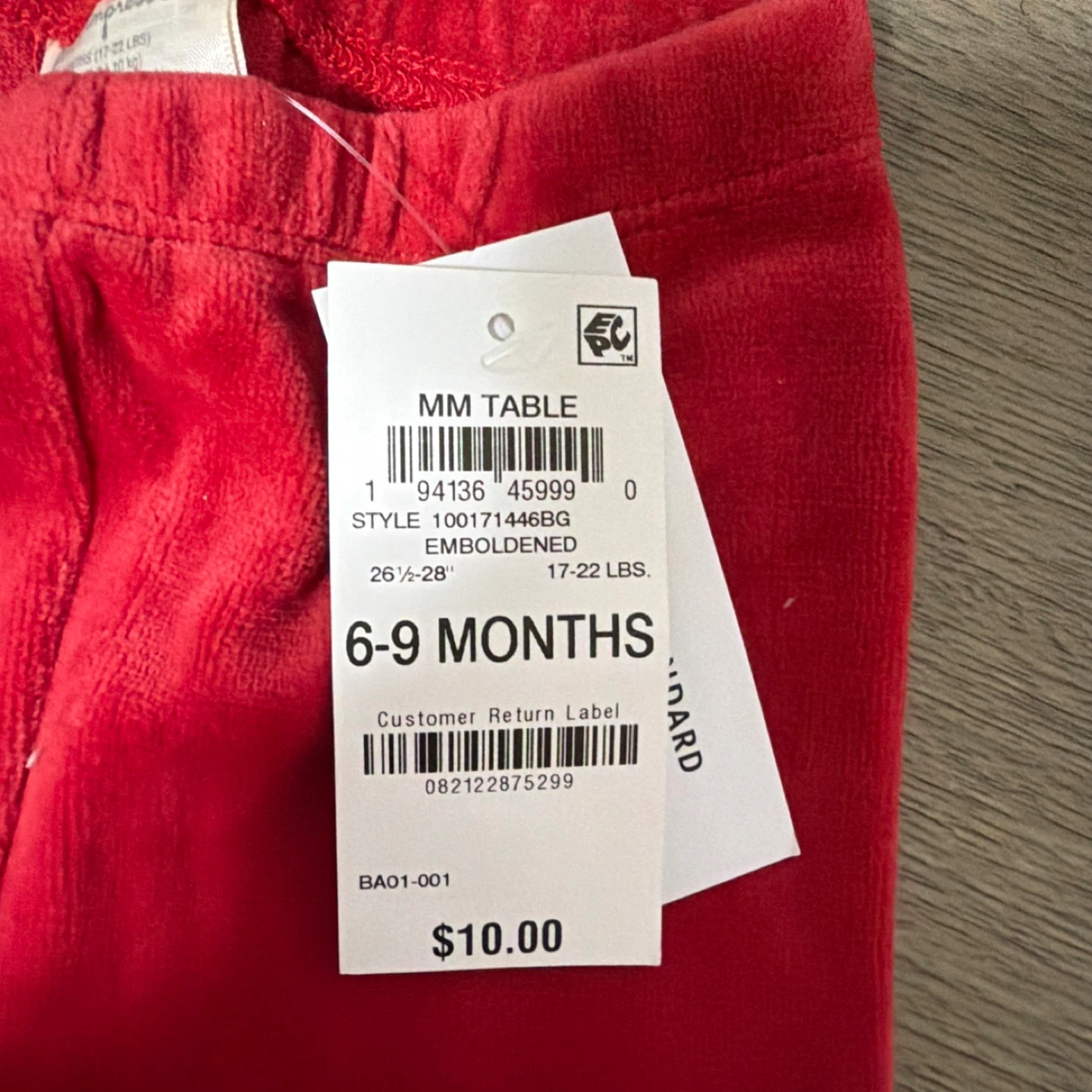 New First Impression Red Velvet Pants 6-9 Months - photo 3