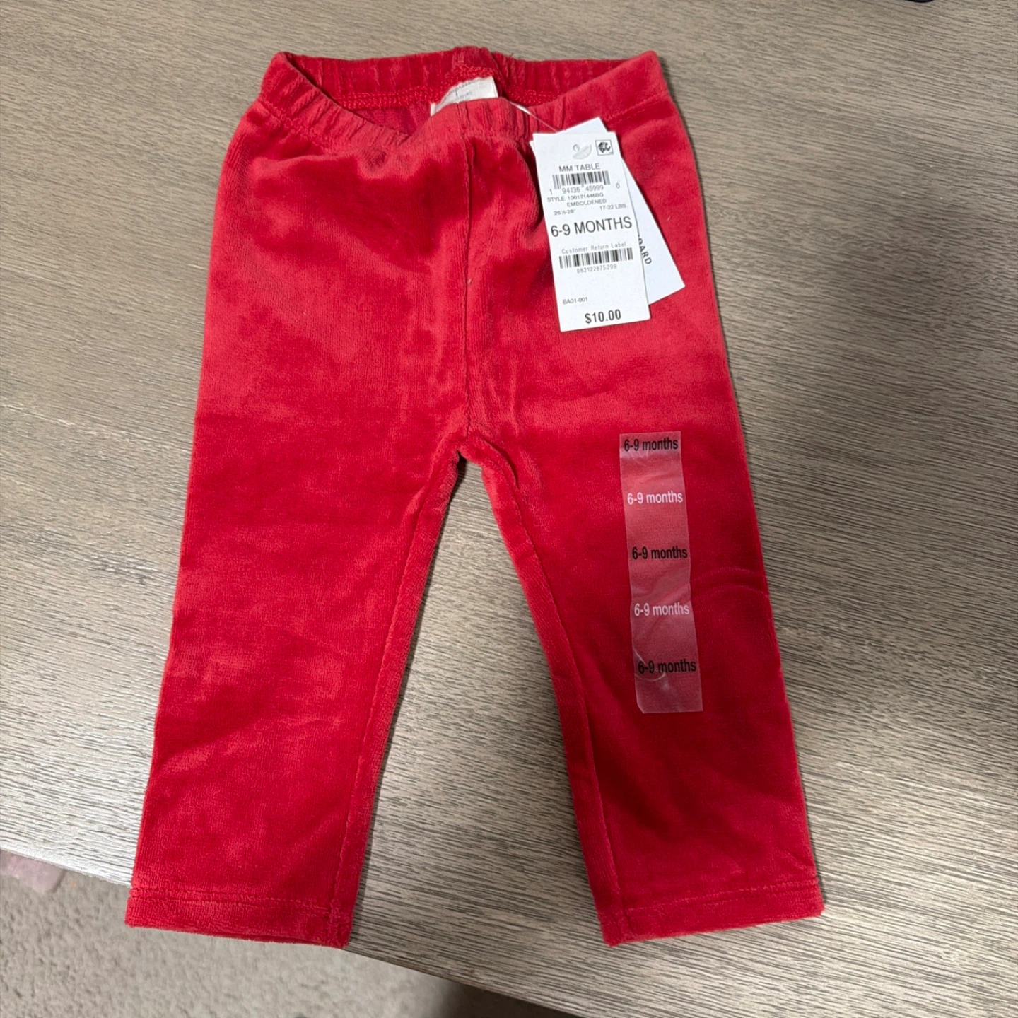 New First Impression Red Velvet Pants 6-9 Months