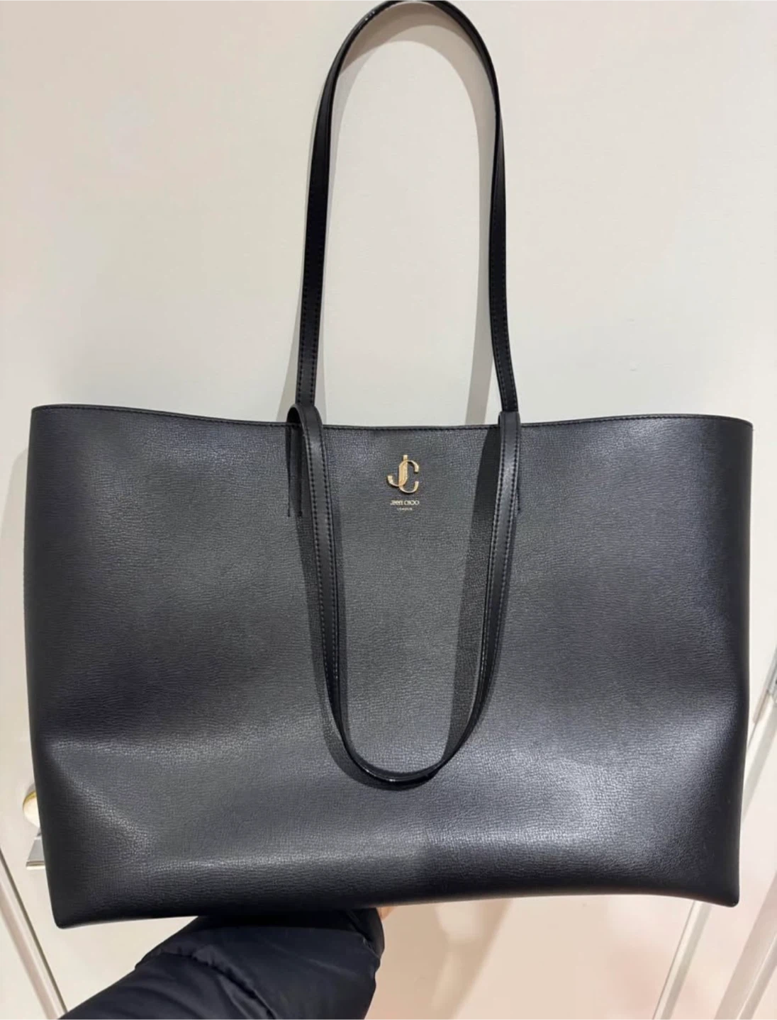 Jimmy Choo Black Leather Tote Bag