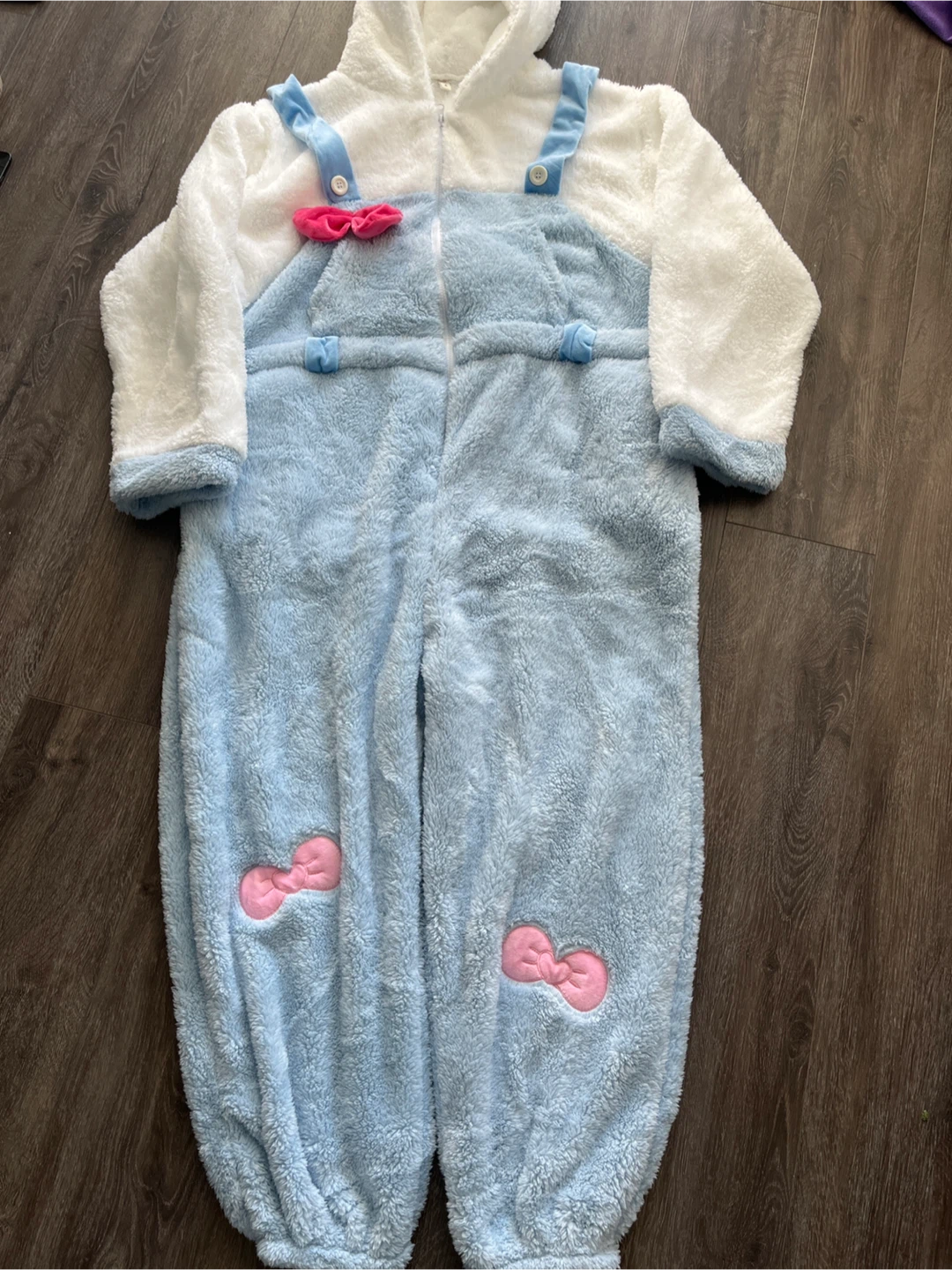 Blue & White Fuzzy Onesie