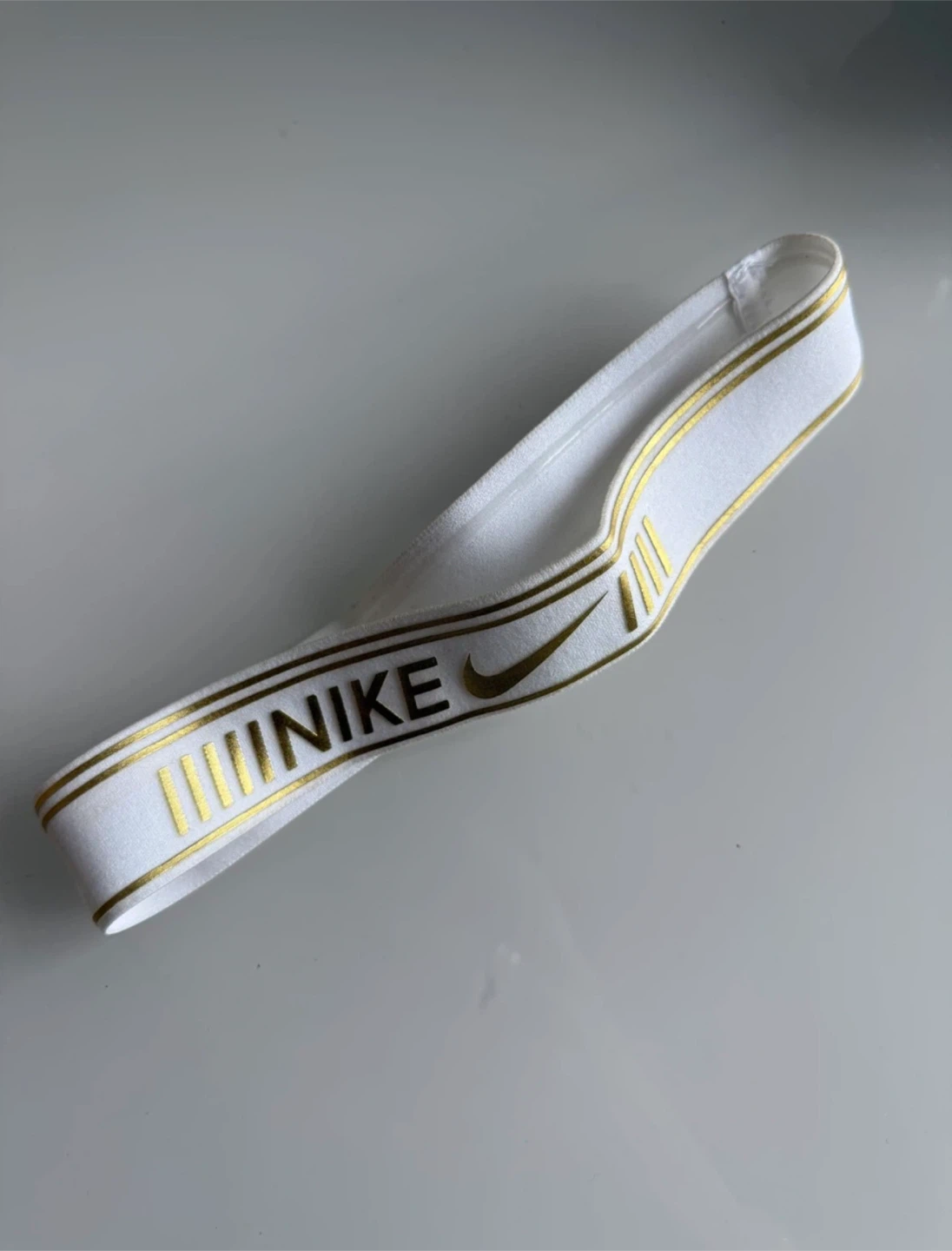 Nike Headband - White & Gold
