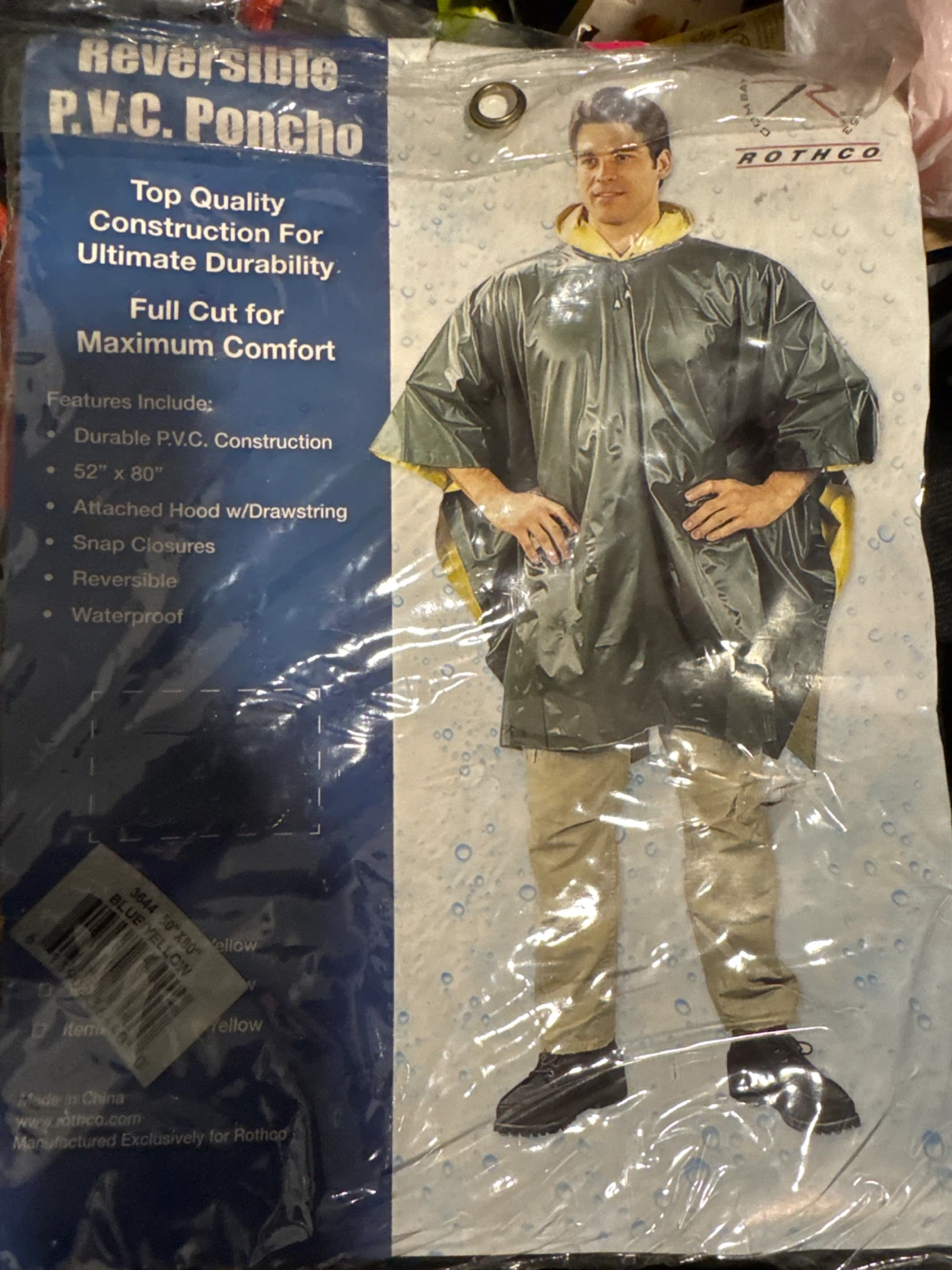 Rothco Reversible PVC Poncho - 52" x 80"