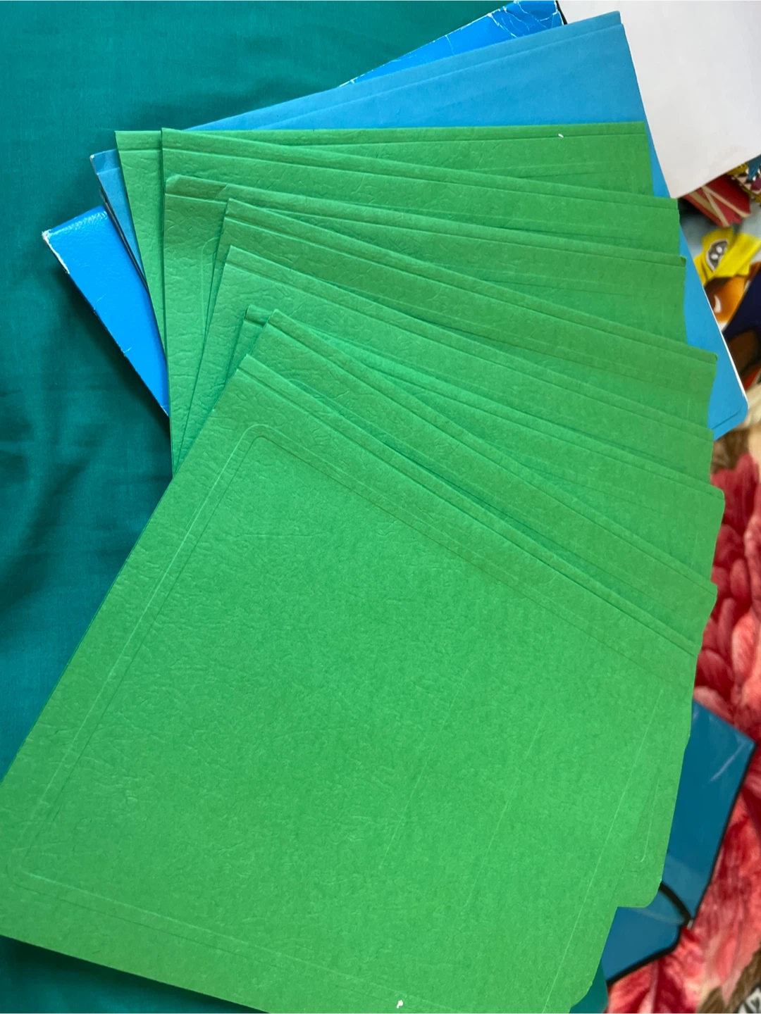 Green and blue File Folders