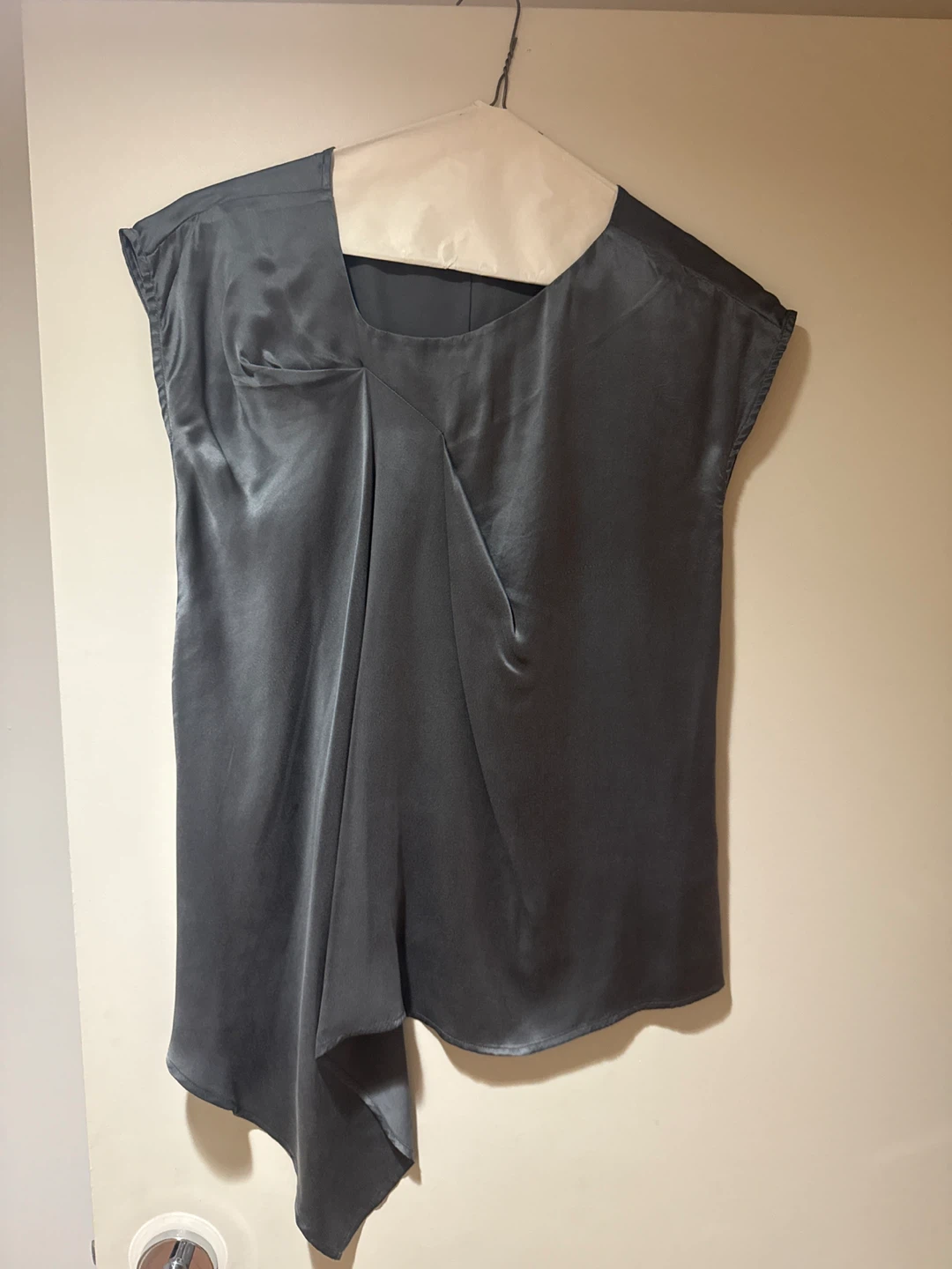 Mexx Grey Blouse Size 6 100% silk
