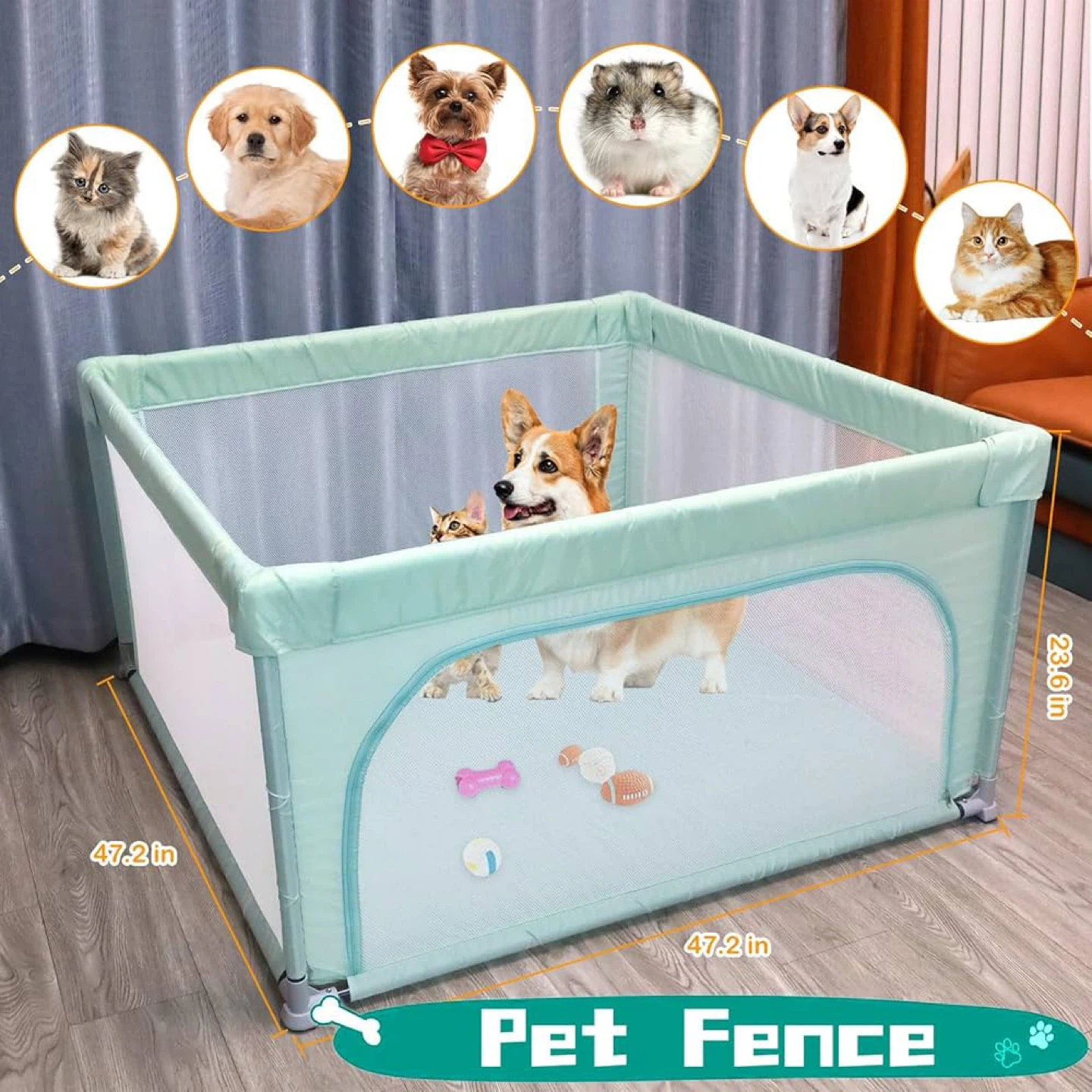 Pet Fence Playpen - 47.2 in x 47.2 in