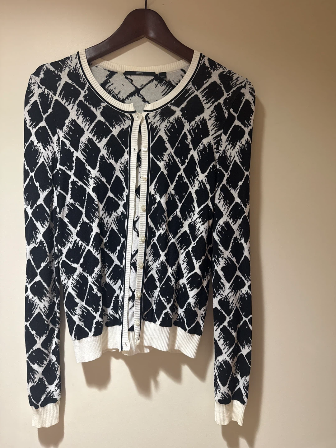 Hugo Boss Cardigan - Black & White Size S