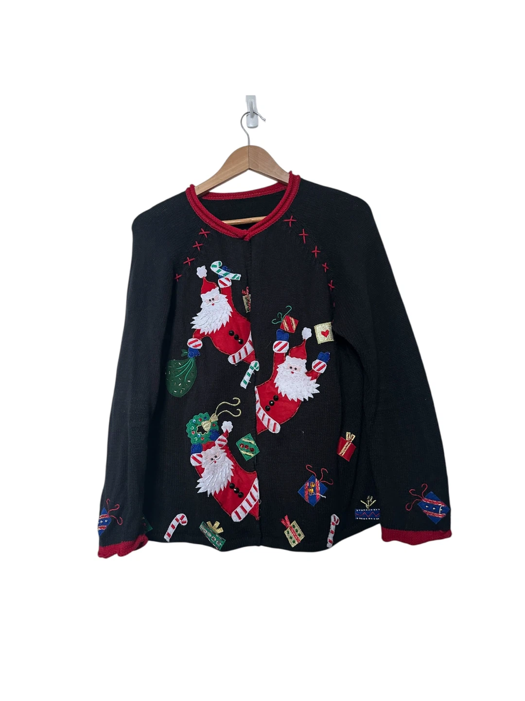 Vintage Santa Claus Christmas Sweater Tiara International 2004