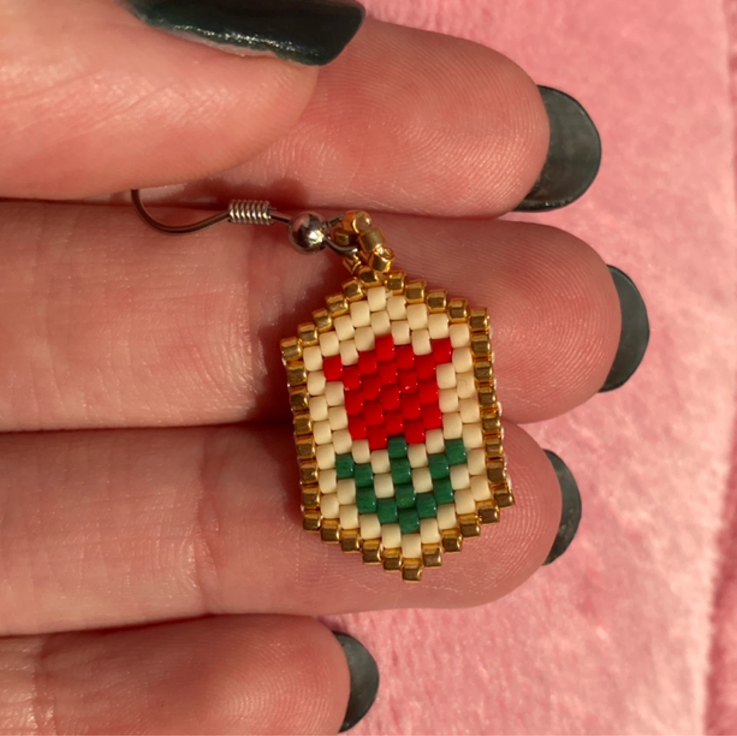 Handmade Tulip Flower Earrings - photo 4