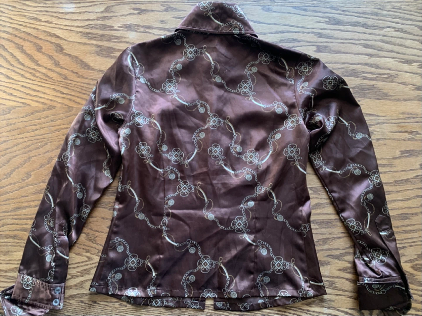 Simon Chang Brown Patterned Blouse - Size 4 - photo 5
