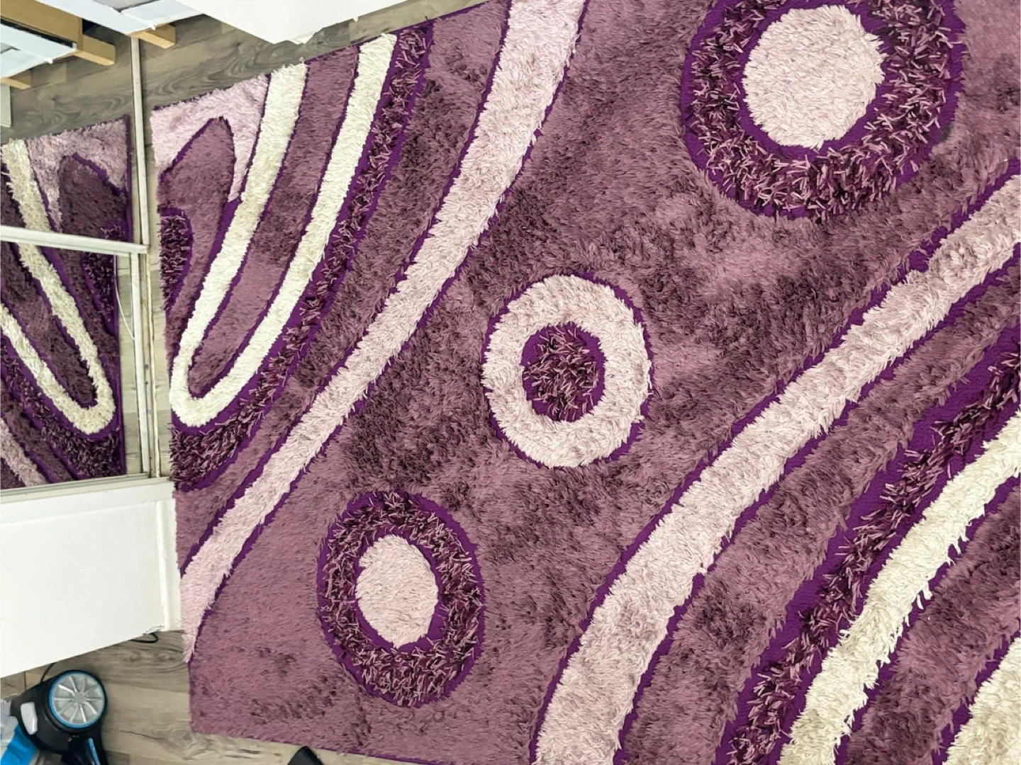 Purple Patterned Curtain & Rug Set - photo 4