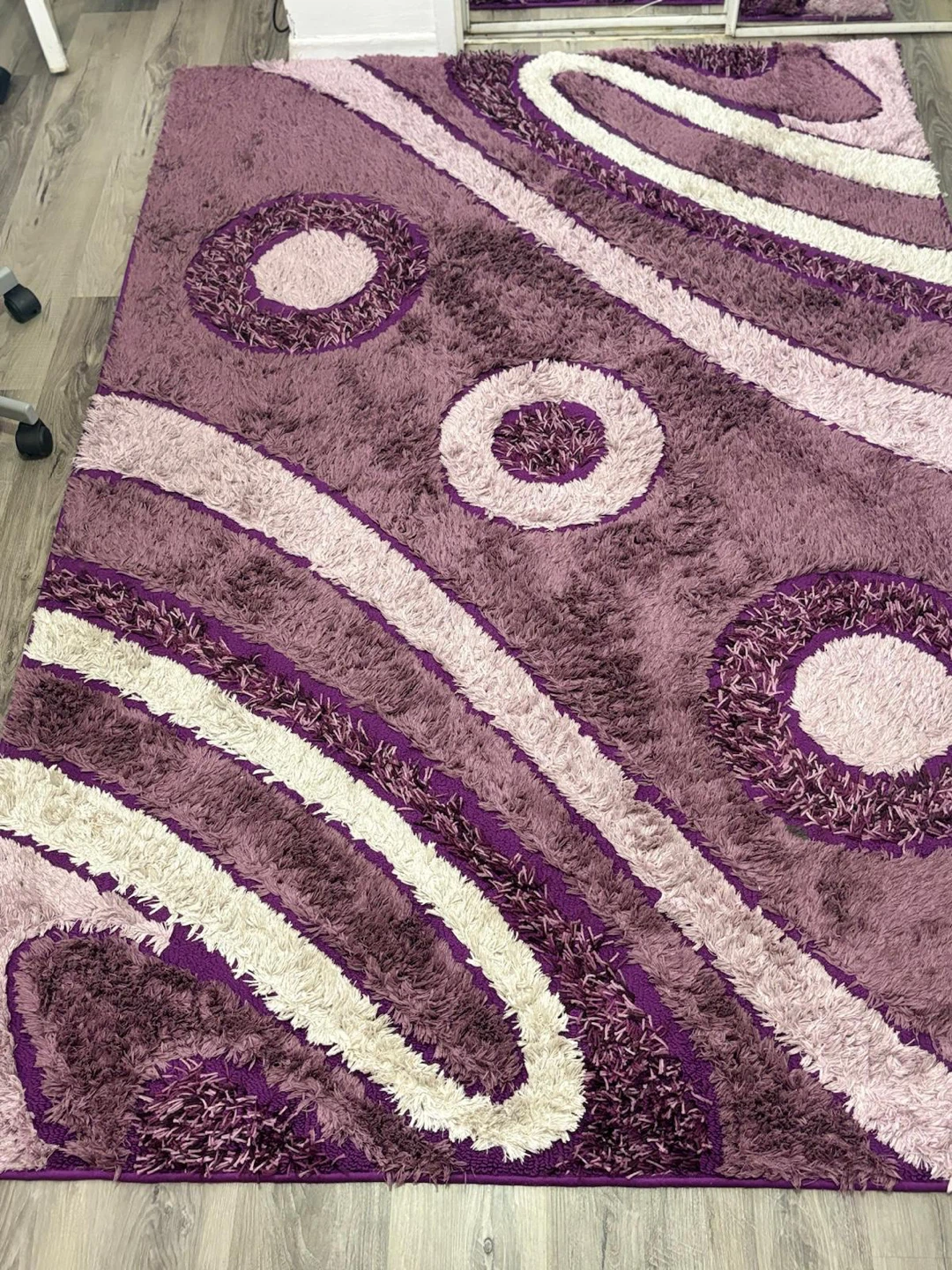 Purple Patterned Curtain & Rug Set - photo 5
