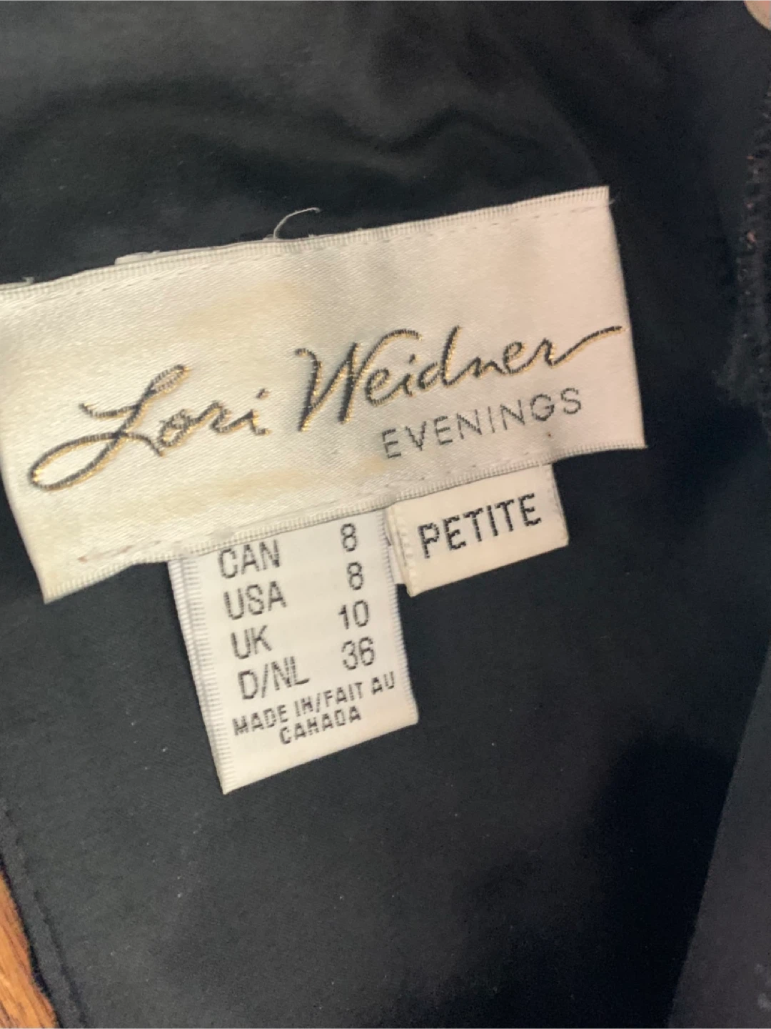 Lori Weidner Black Velvet Evening Dress - Size 8 Petite - photo 4