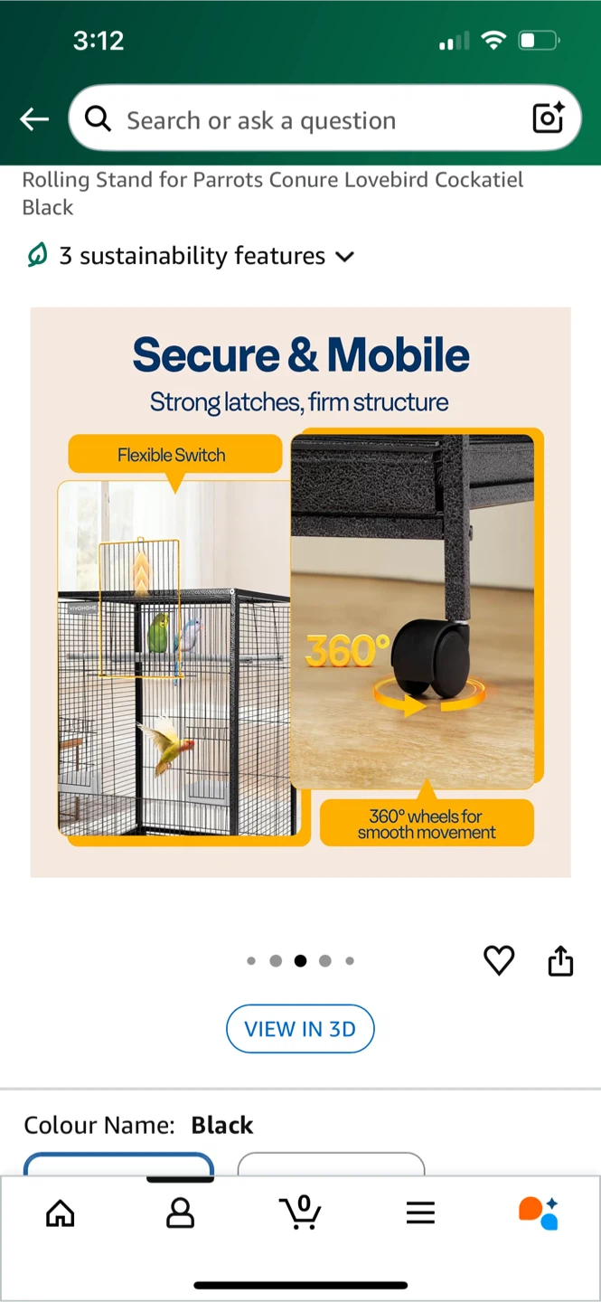 VIVOHOME 30-Inch Bird Cage - Black - photo 5
