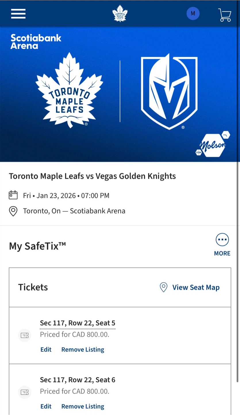 Toronto Maple Leafs vs Vegas Golden Knights Tickets - photo 3