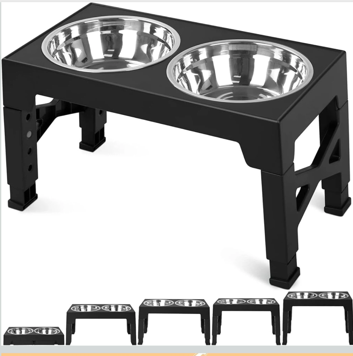 Niubya Elevated Dog Bowls with 2 Stainless Steel Bowls