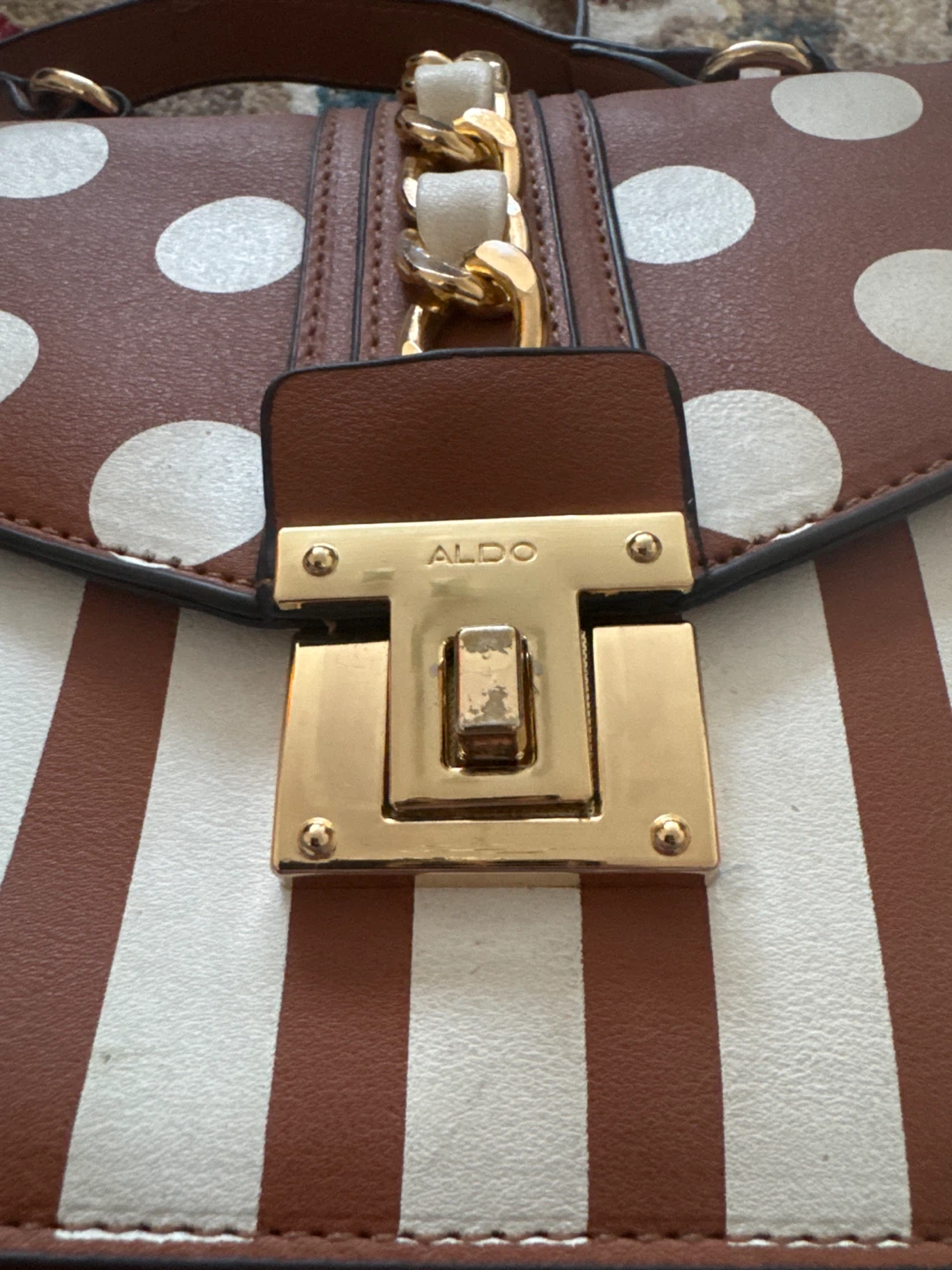 Aldo Brown & White Polka Dot Crossbody Bag - photo 3