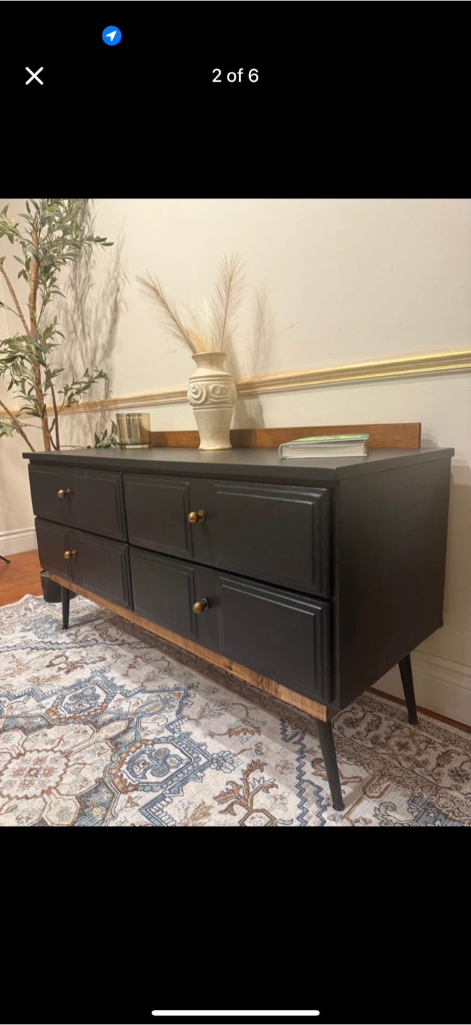 Black Dresser with Gold Hardware