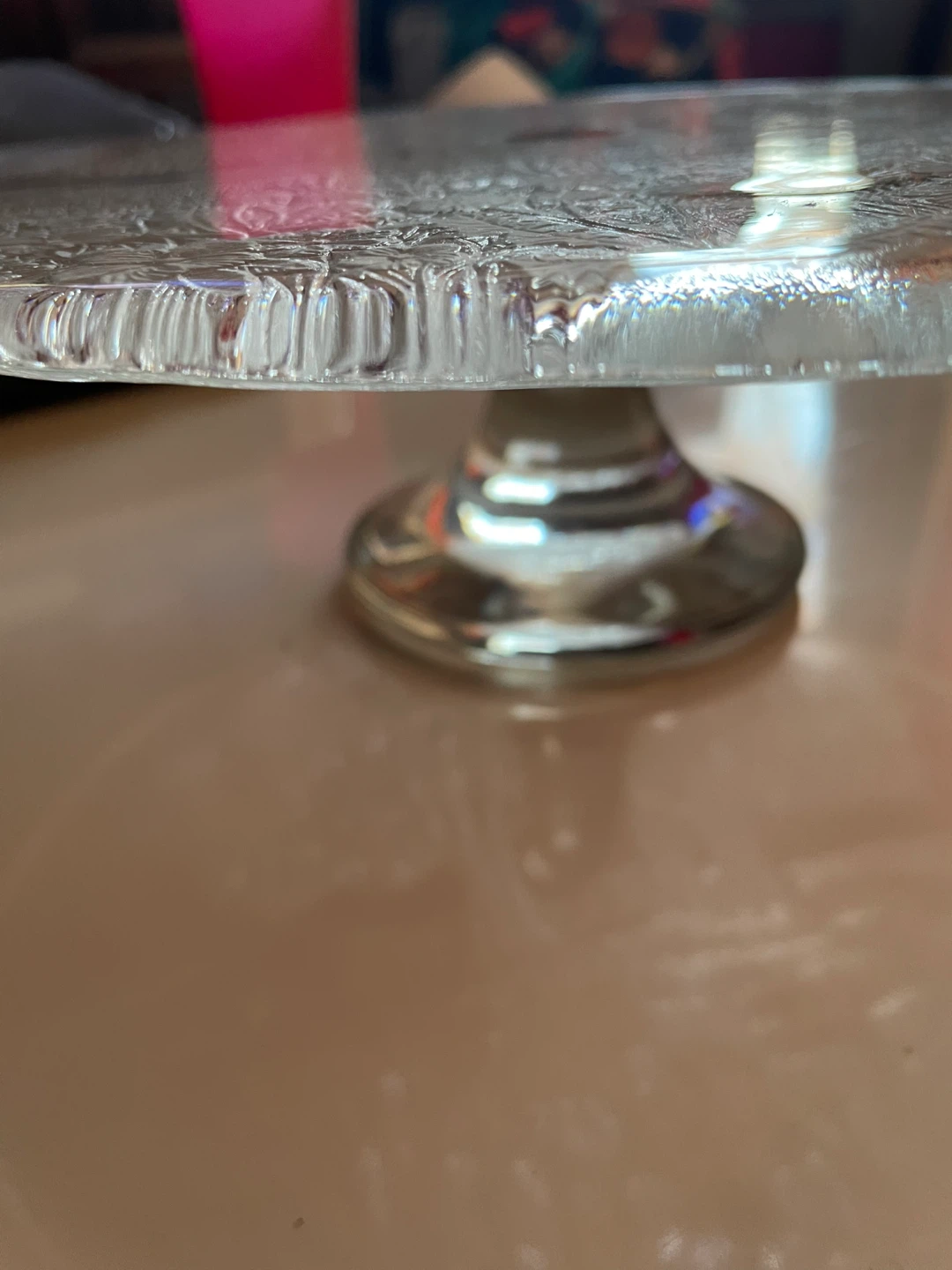 Glass Cake Stand with Tree Design - photo 5