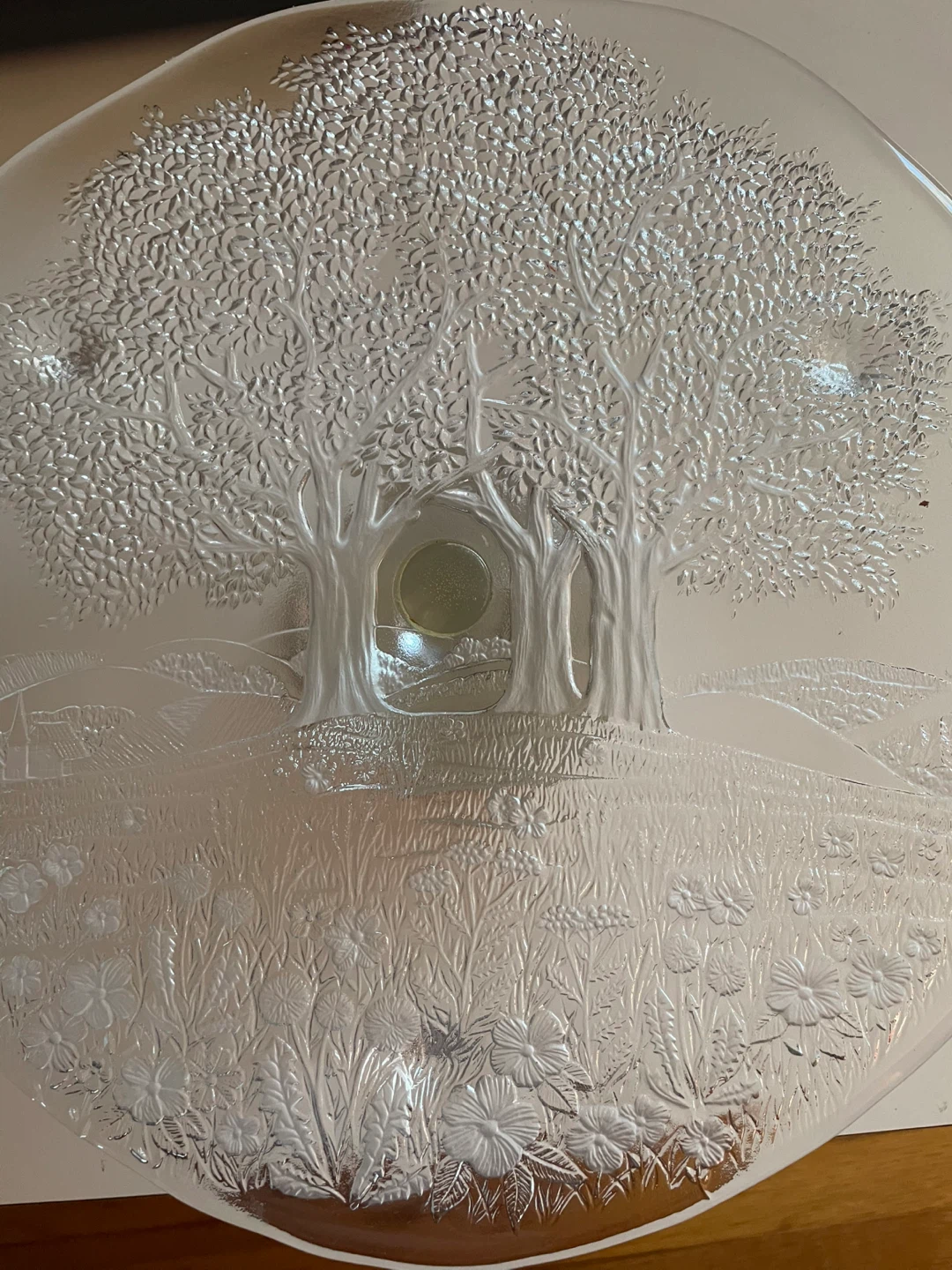 Glass Cake Stand with Tree Design - photo 2