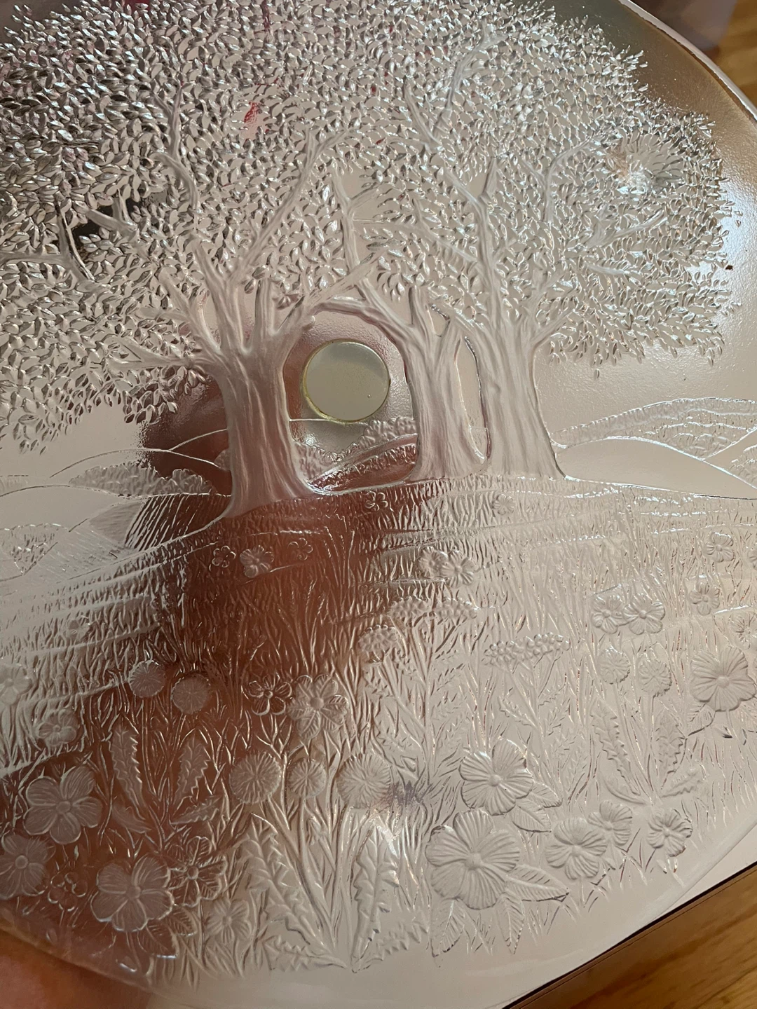 Glass Cake Stand with Tree Design