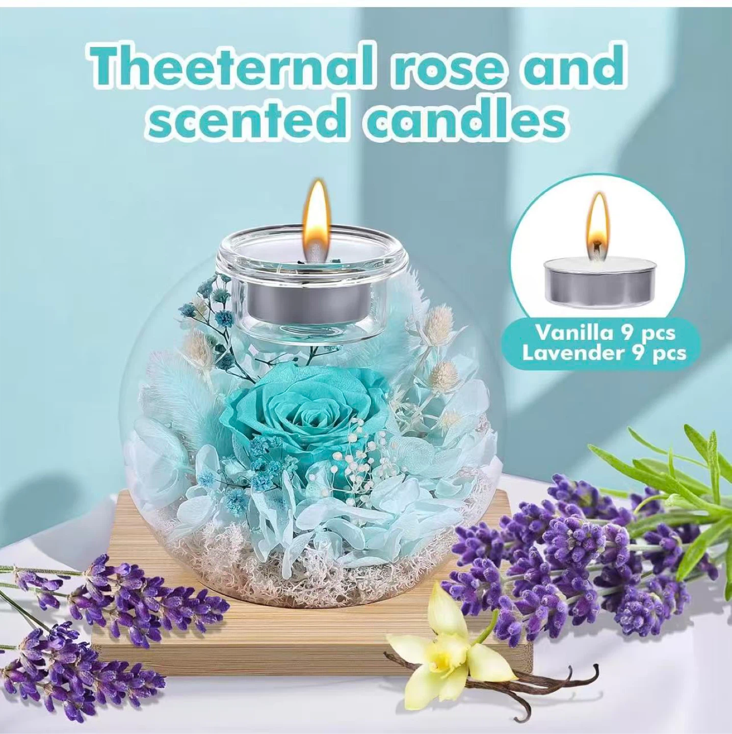 Eternal Rose Scented Candle with Vanilla & Lavender - photo 5