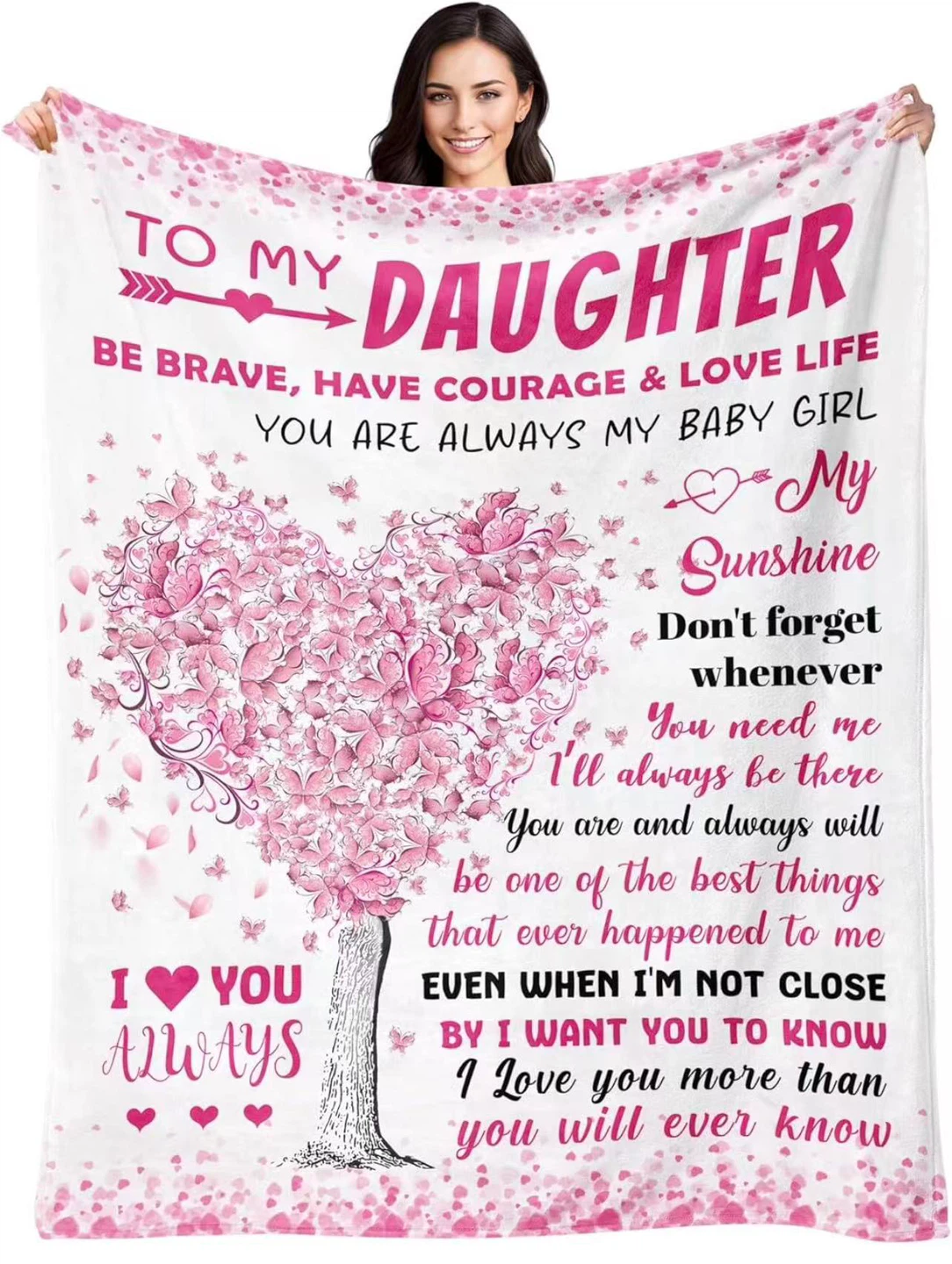 To My Daughter Flannel Blanket 50x60in