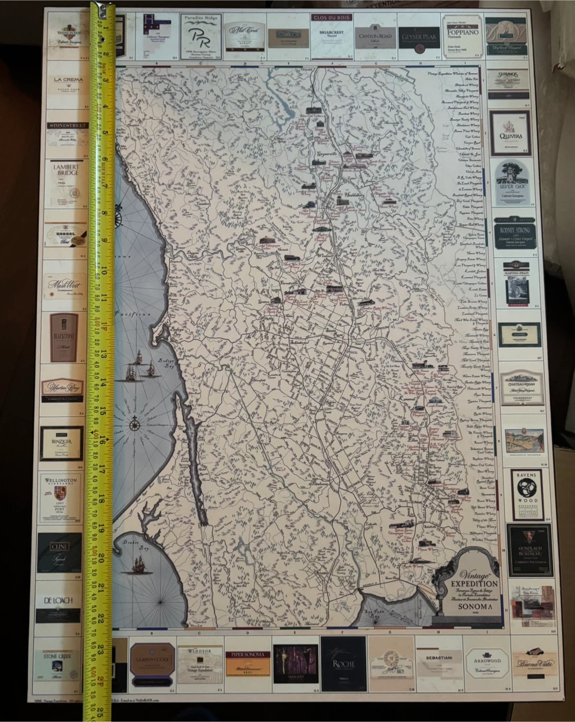 Sonoma Vintage Expedition Map 18.5" x 25.25" - photo 2