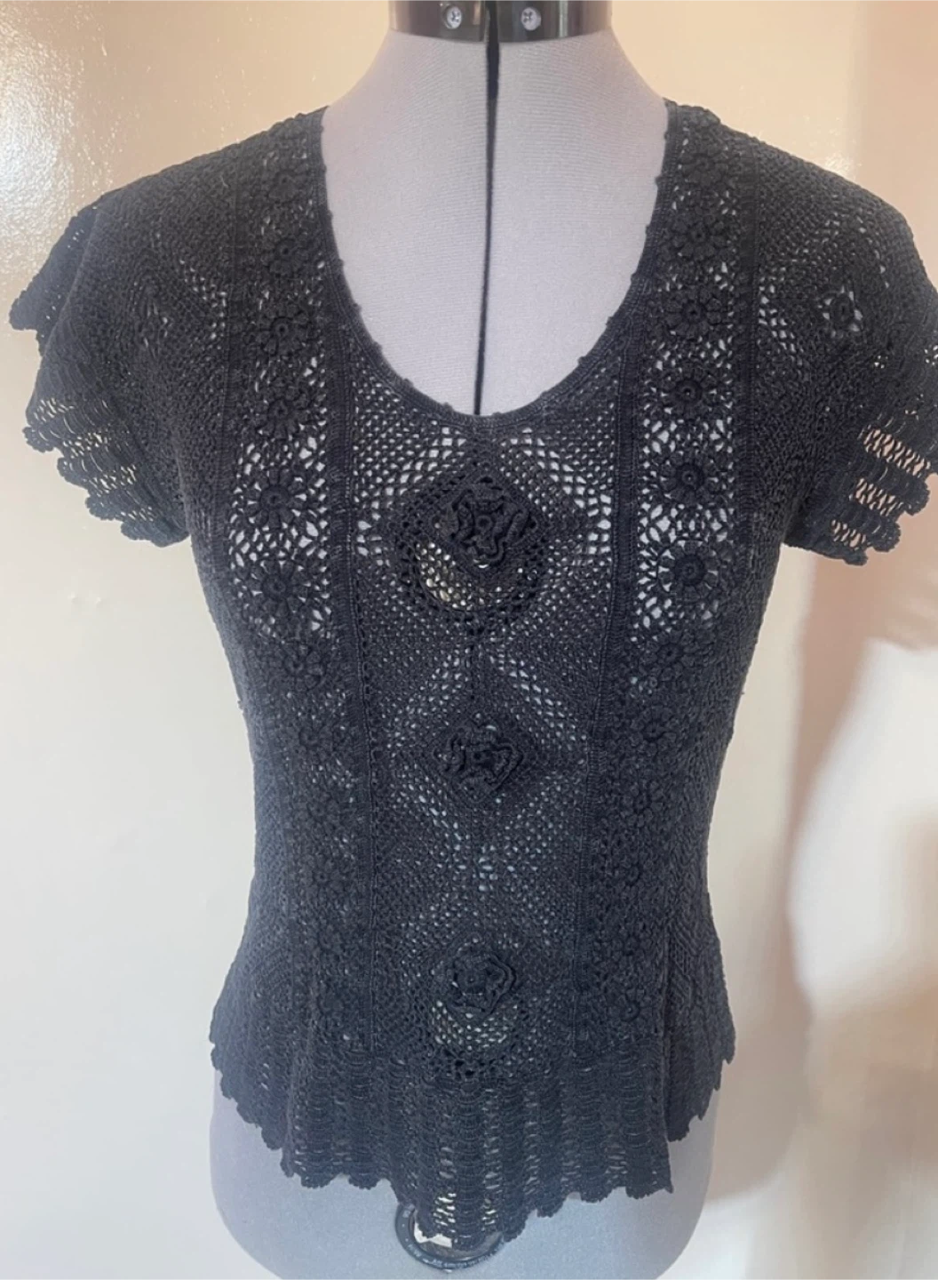 Crochet Top - Black - photo 3