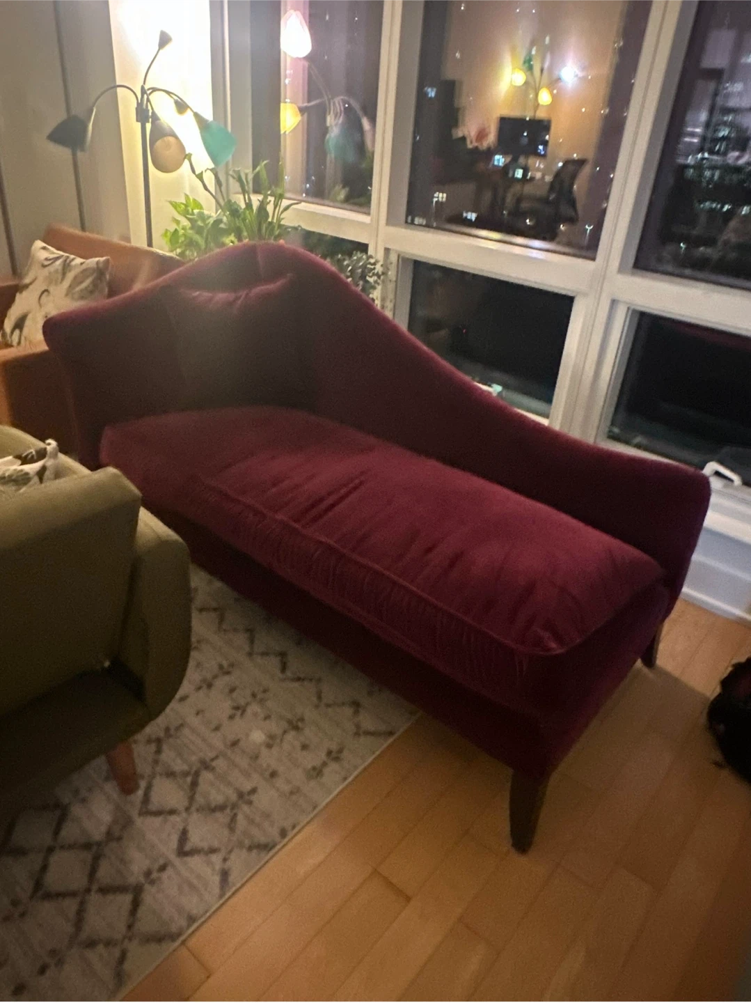 Purple Velvet Chaise Lounge - photo 2
