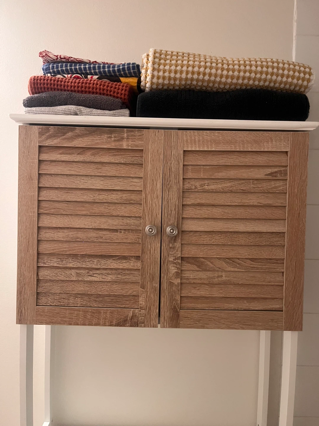 Over-the-Toilet Storage Cabinet - Wood & White - photo 2