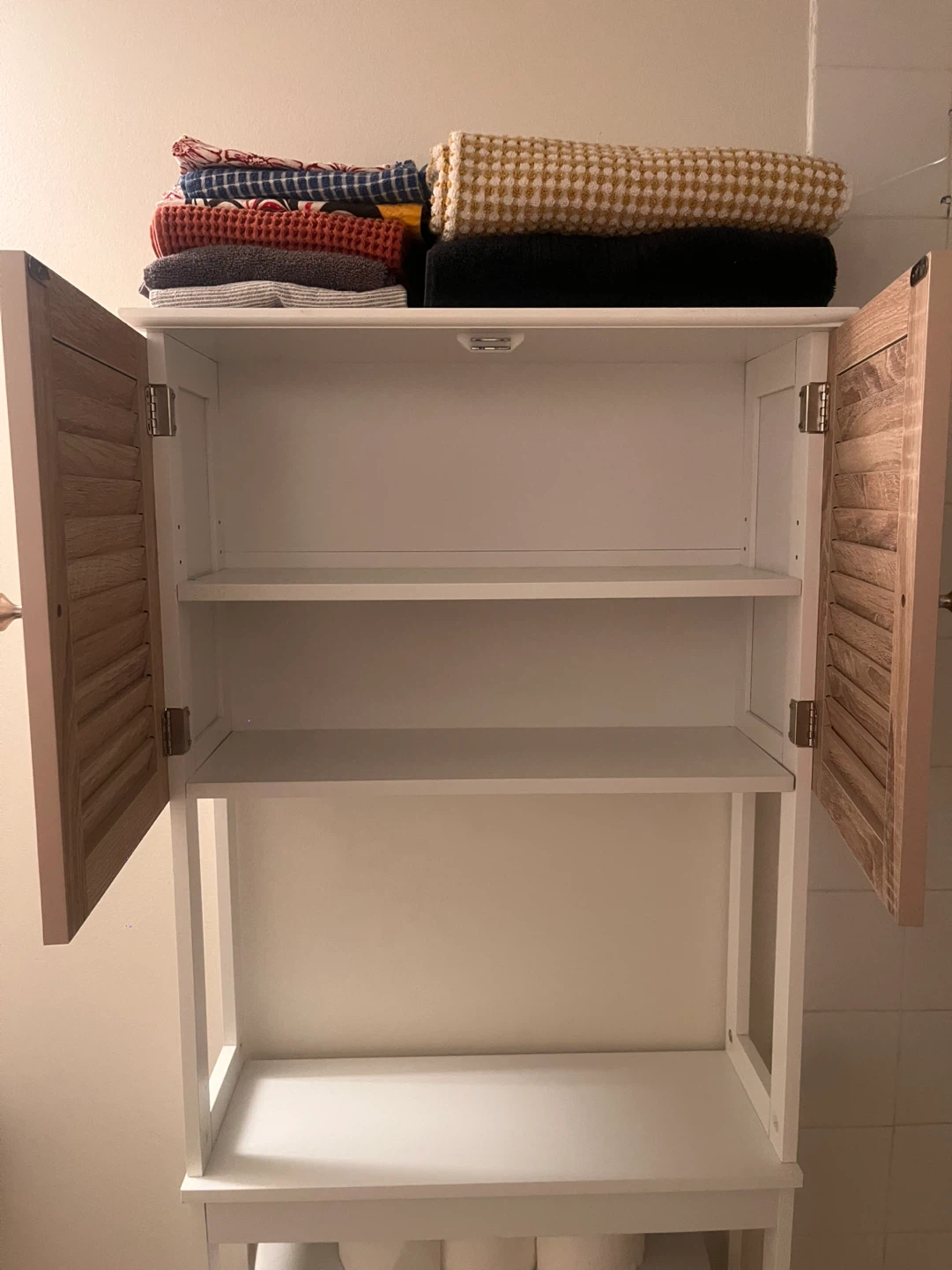 Over-the-Toilet Storage Cabinet - Wood & White - photo 5
