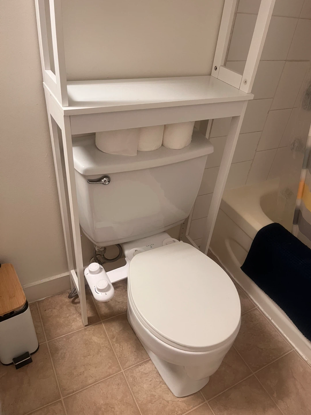 Over-the-Toilet Storage Cabinet - Wood & White - photo 3