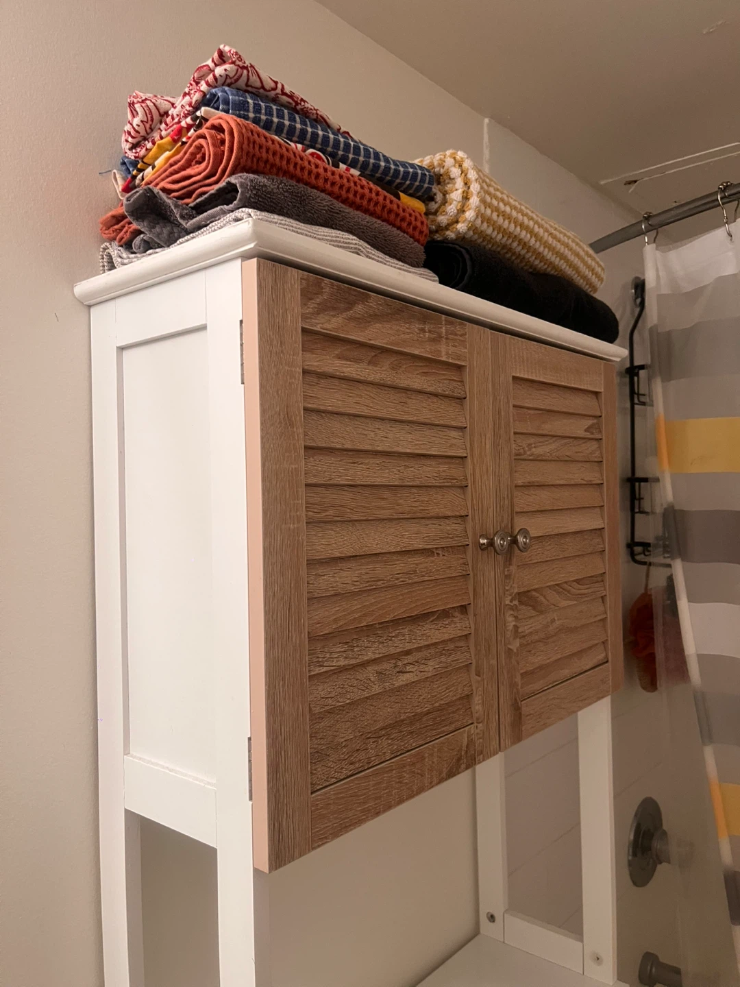 Over-the-Toilet Storage Cabinet - Wood & White - photo 4