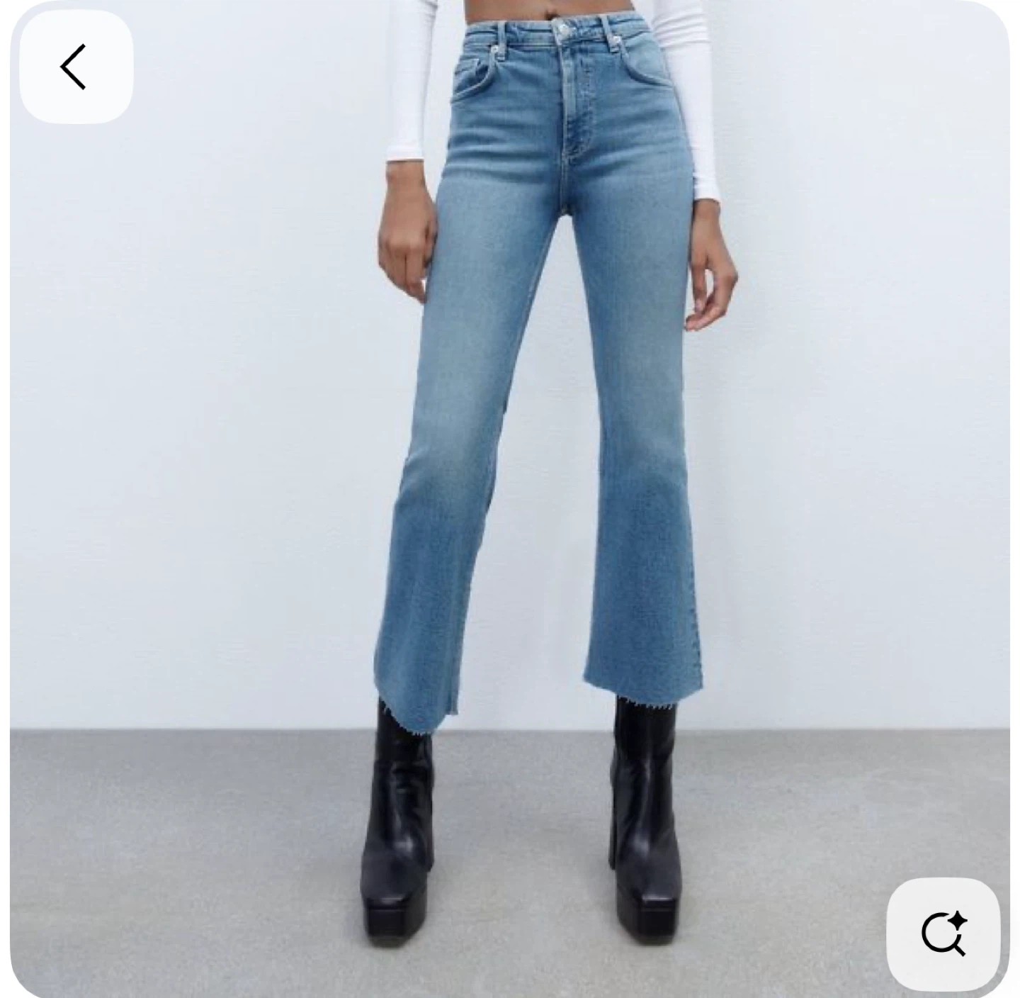 Zara TRF Mid-Rise Flare Cropped Jeans - Size 6