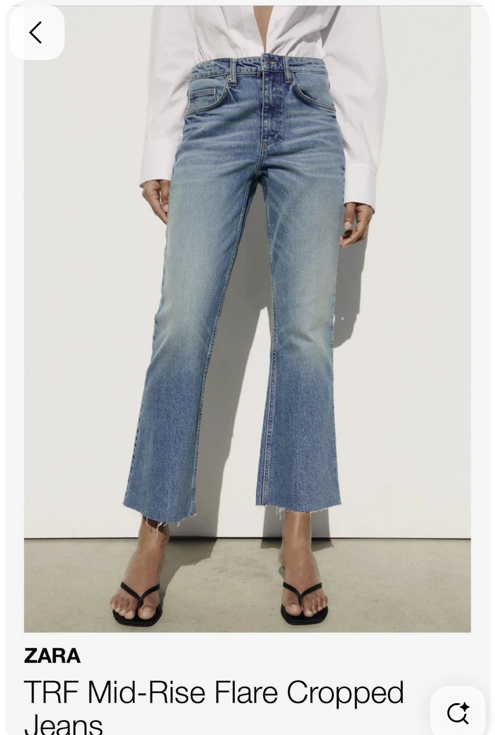 Zara TRF Mid-Rise Flare Cropped Jeans - Size 6 - photo 5