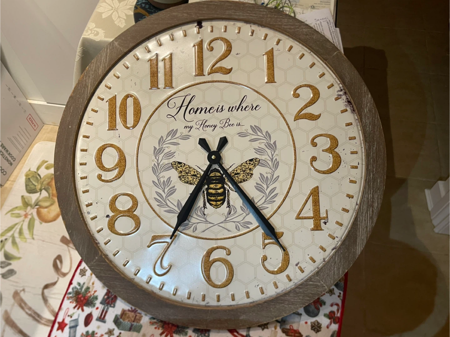 Wall Clock - Home is where my Honey Bee is