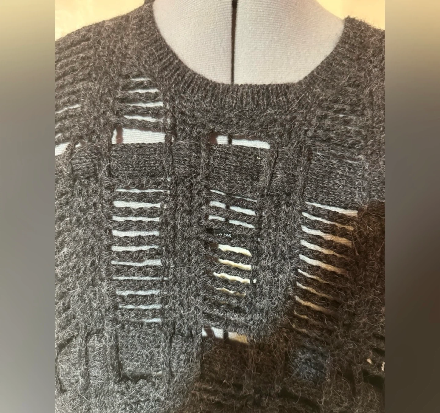 BCBG Max Azria Grey Alpaca Blend Sweater Oversized - photo 3
