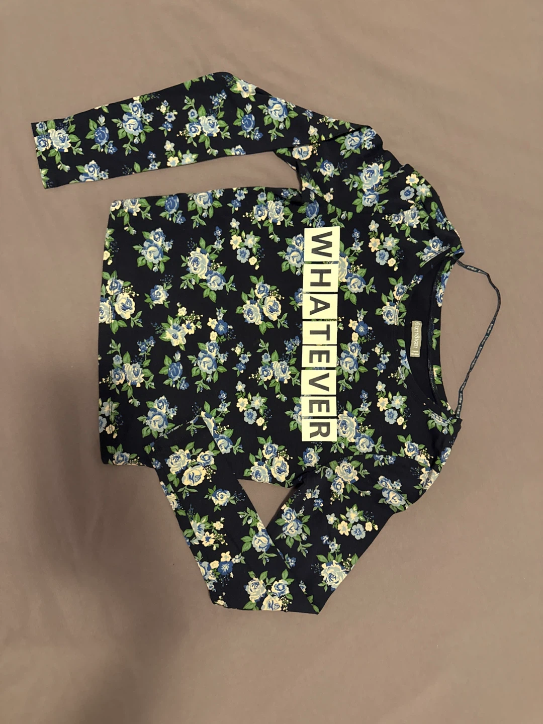Floral/Polka Dot Long Sleeve Top