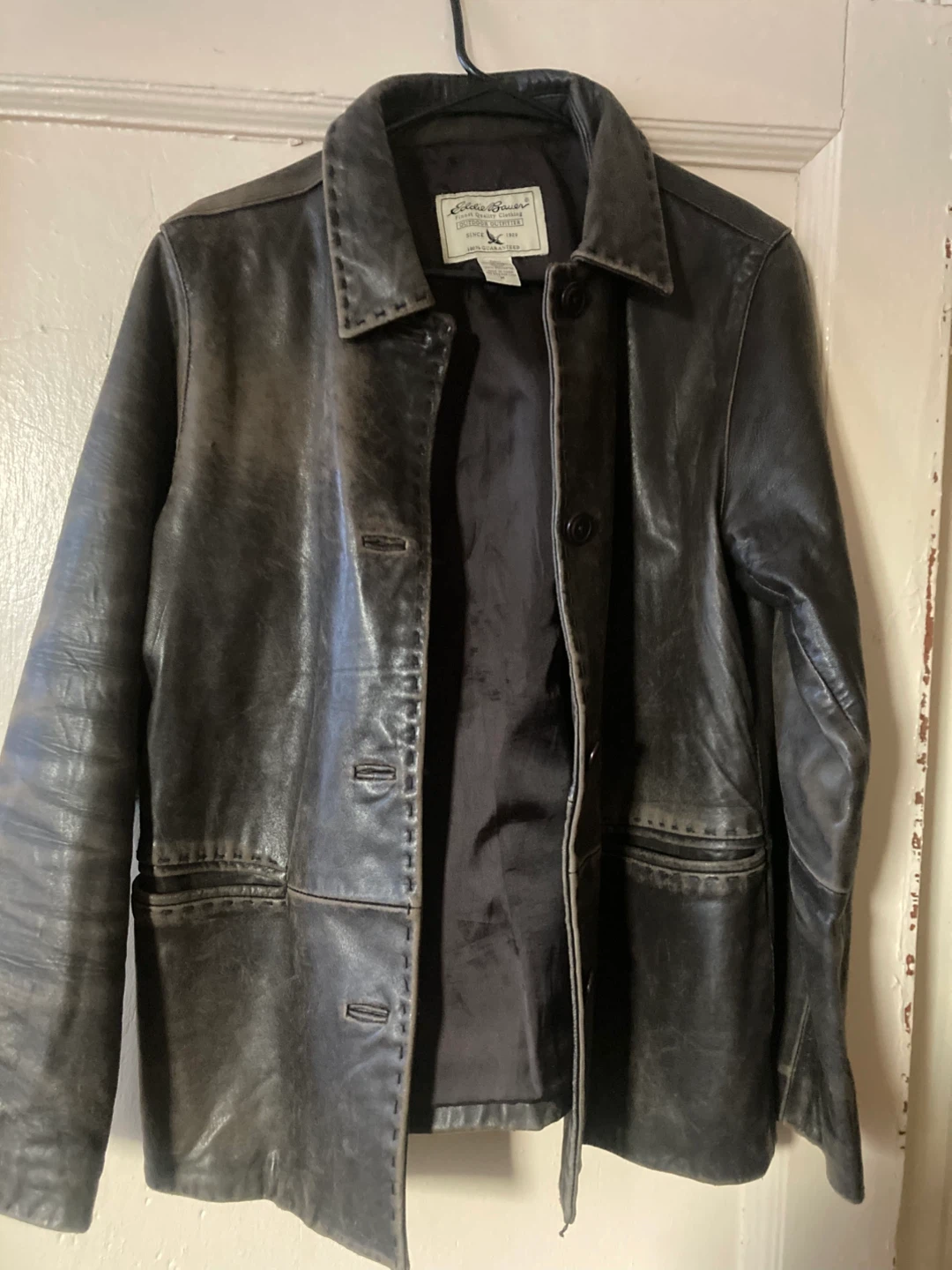 Eddie Bauer  Y2K Leather Jacket - Size M
