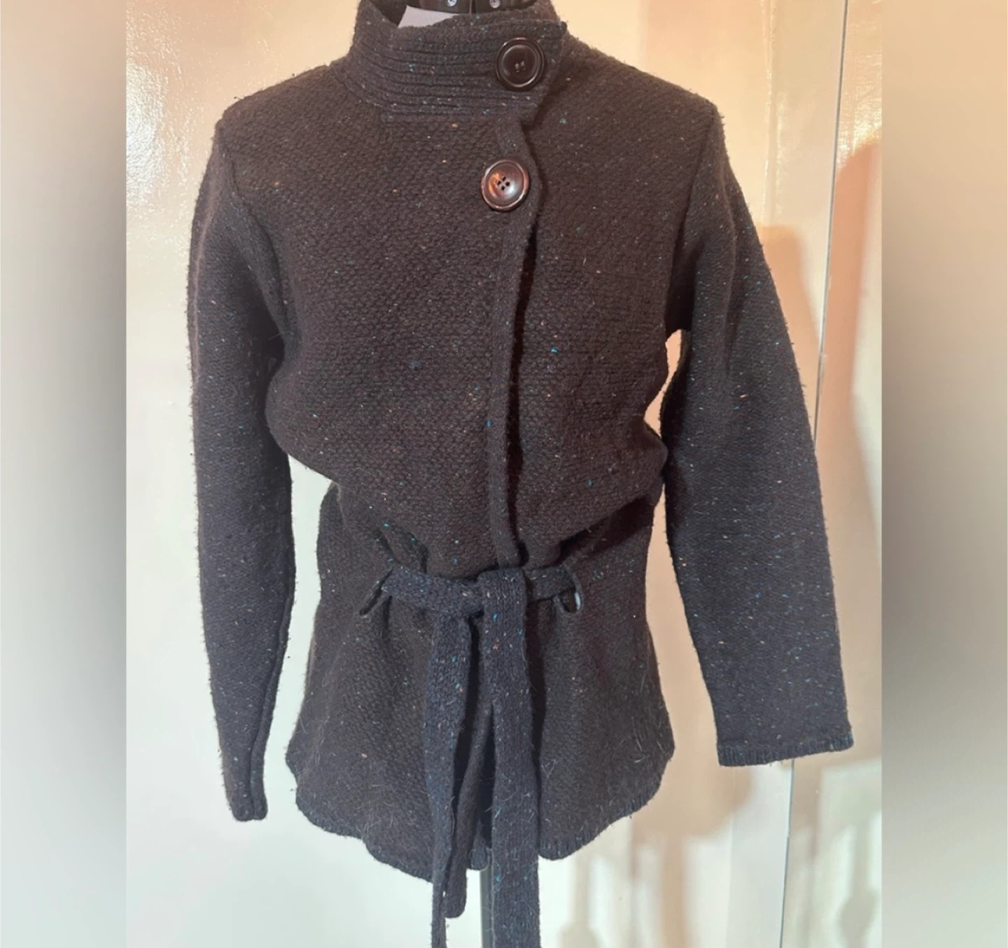 She XL Brown Irish Knit Cardigan