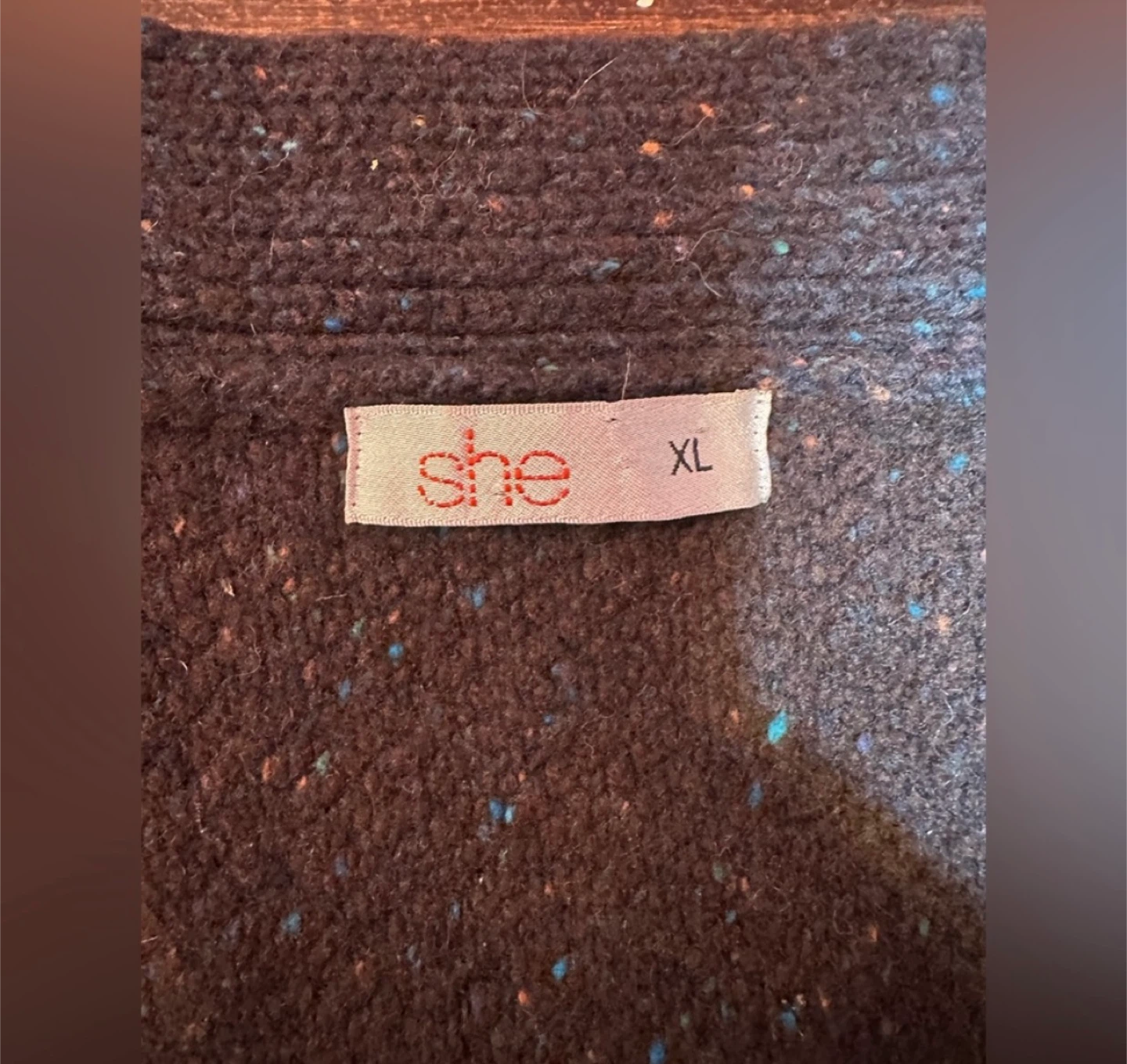 She XL Brown Irish Knit Cardigan - photo 3