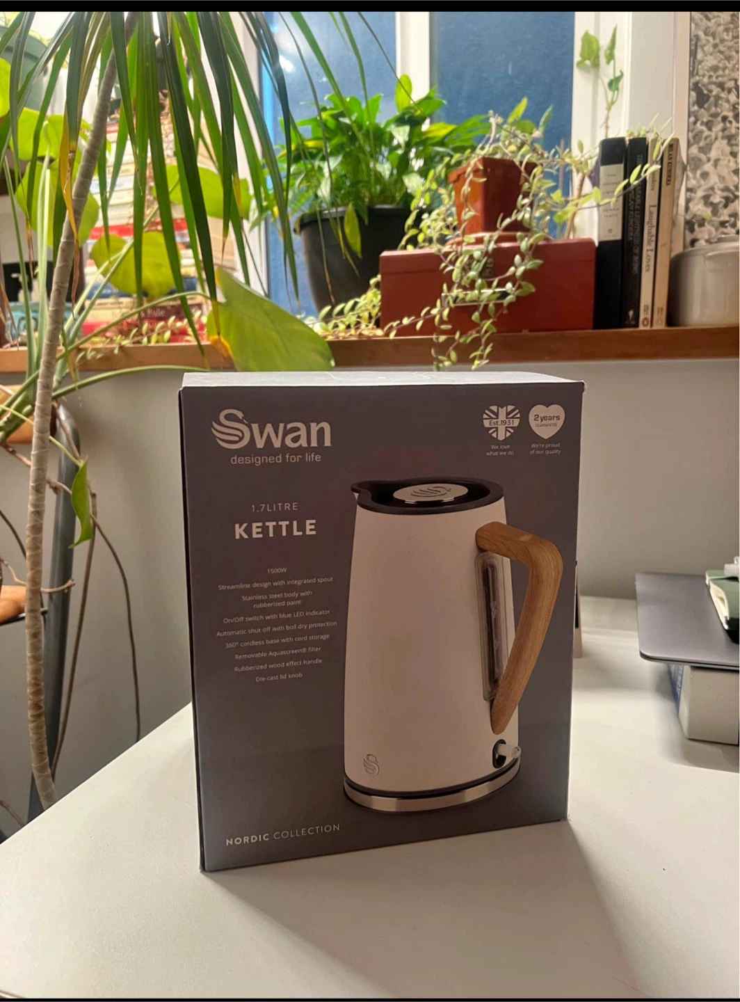 Swan Nordic Collection 1.7L Kettle - White