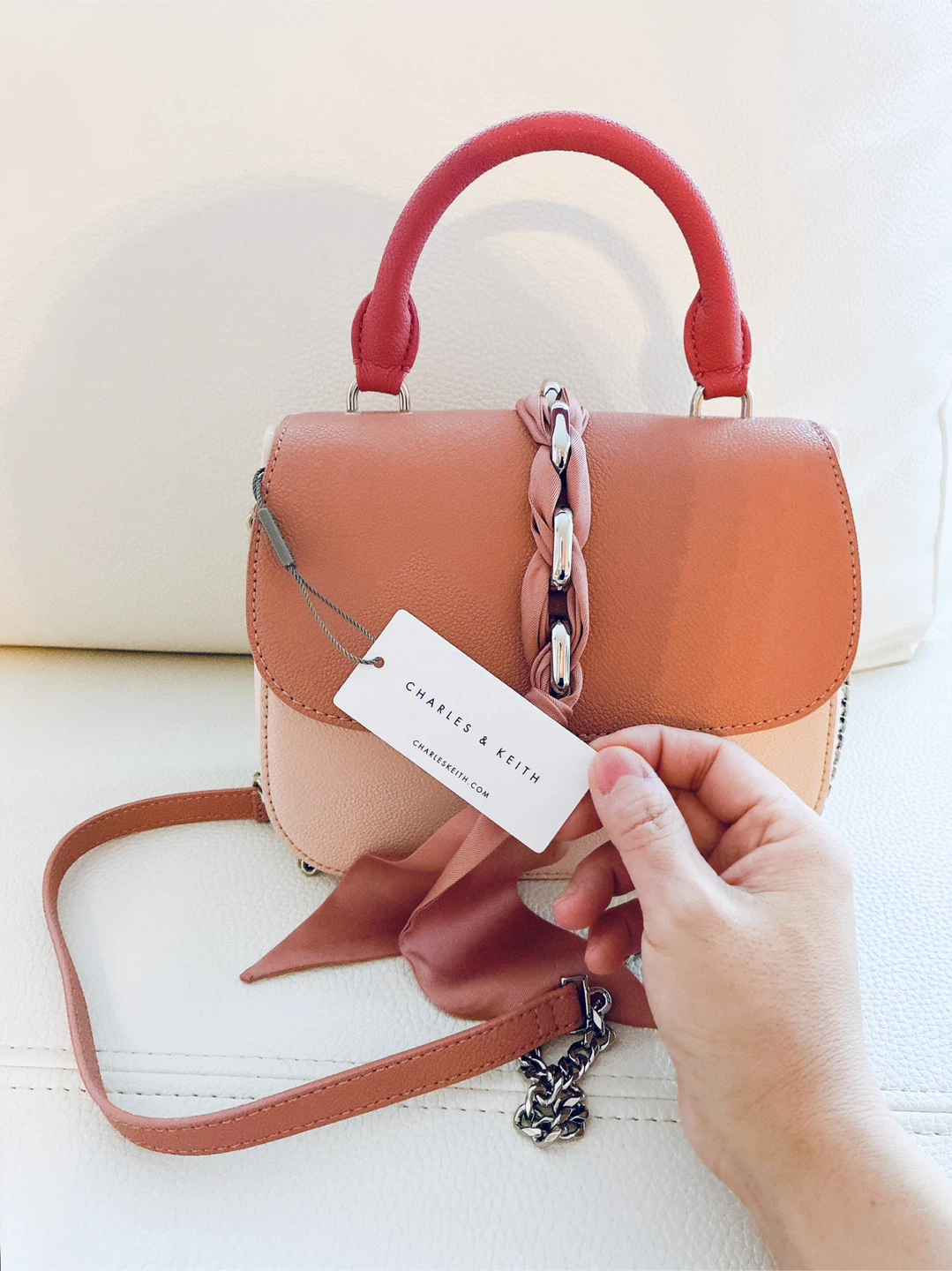 Charles & Keith Top Handle Bag - Colour Block - photo 3