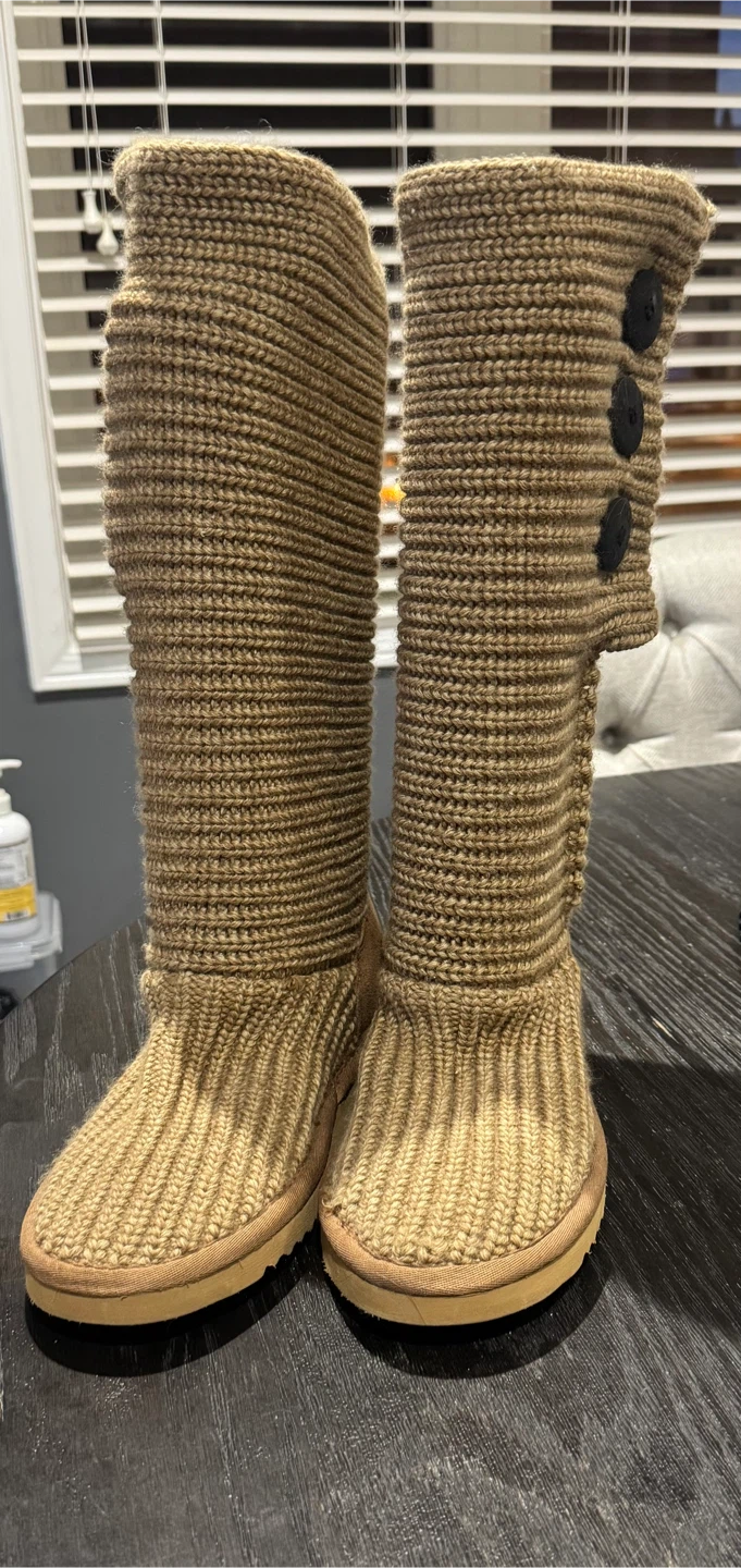 UGG Cardy Knit Tall Boots - Size 9 (US)