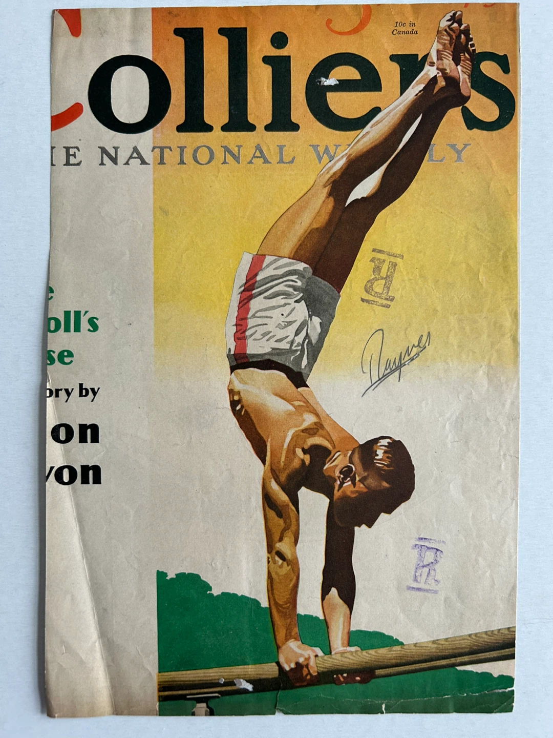 vintage art deco gymnast male athlete gay interest ad antique