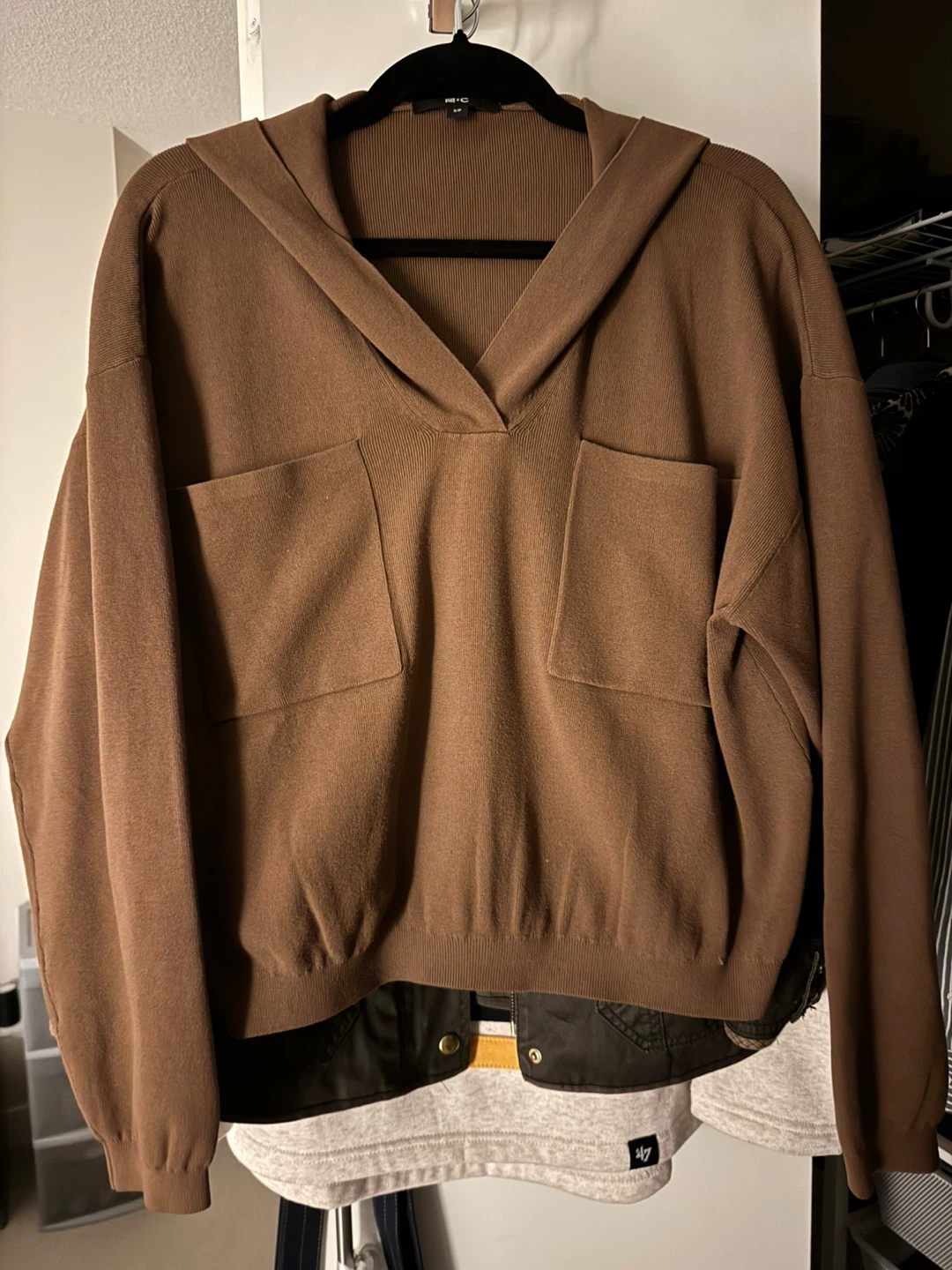 Uniqlo Brown Knit Hoodie - Size S/P
