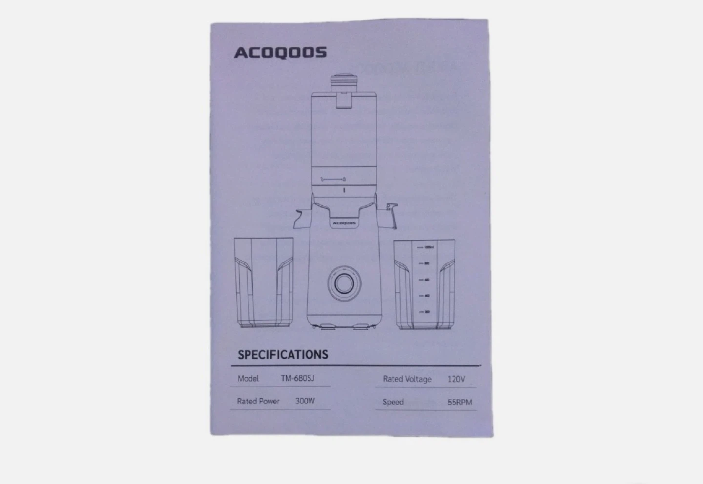 Brand New  ACOQOOS Slow Juicer - Model TM-380SJ - New in Box! - photo 3