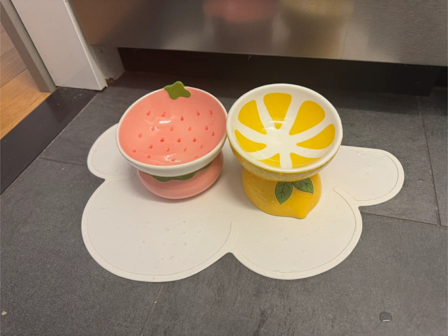 Cat dishes - Strawberry & Lemon Ceramic Pet Bowls