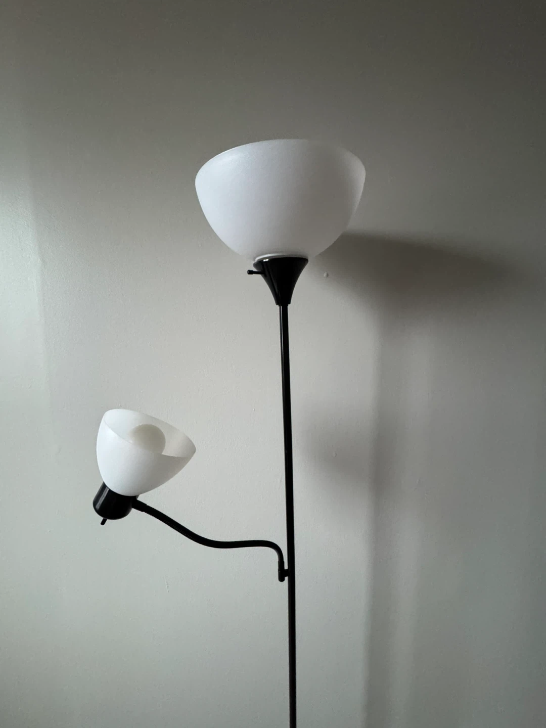 Black Torchiere Floor Lamp with Reading Light - photo 2