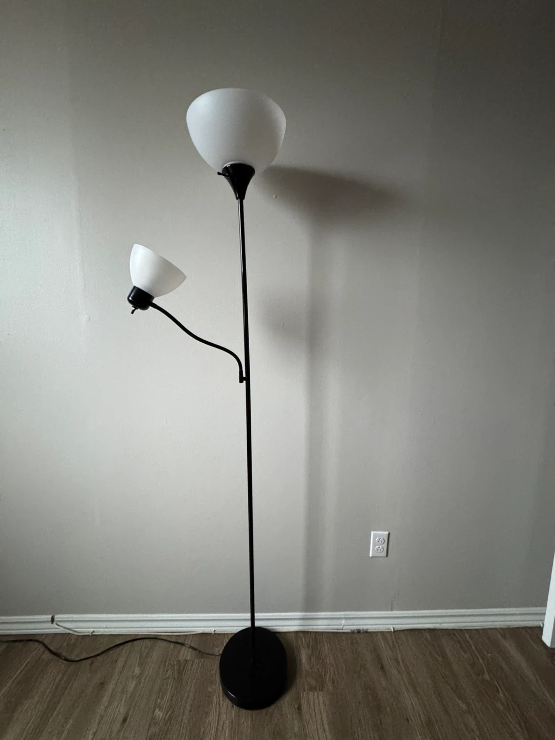 Black Torchiere Floor Lamp with Reading Light